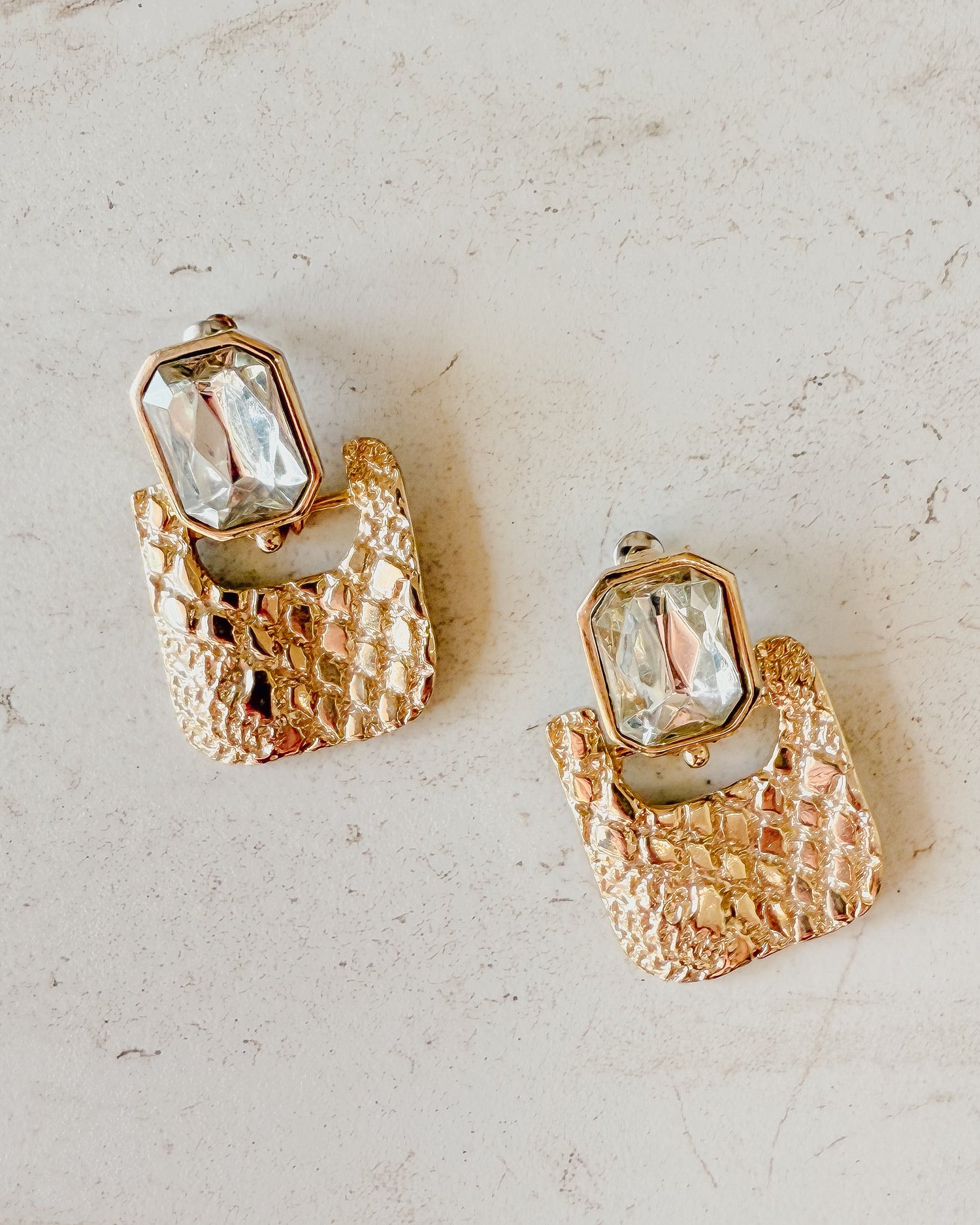 Vintage Crystal Snake Drop Earrings