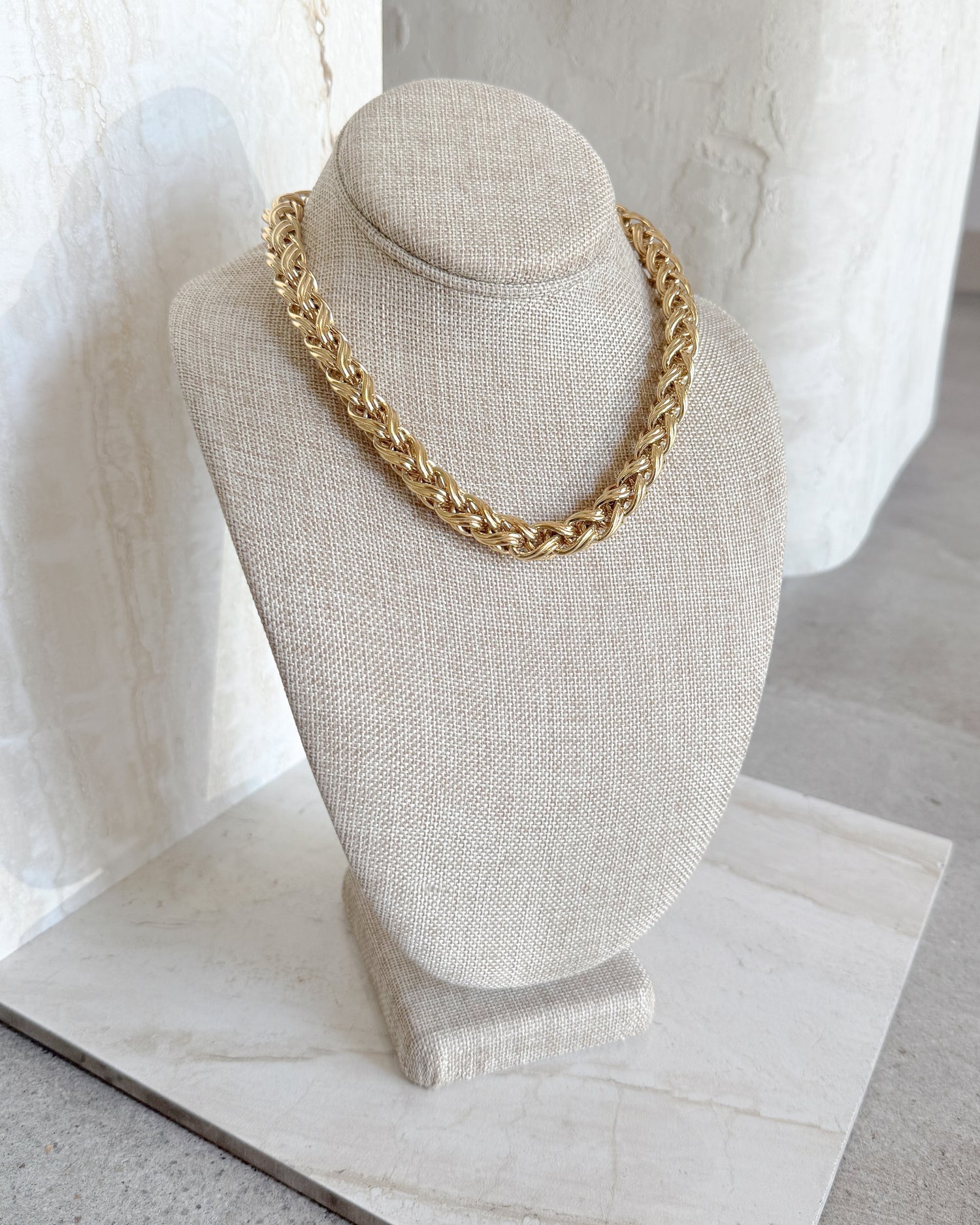Gold Braided Woven Necklace