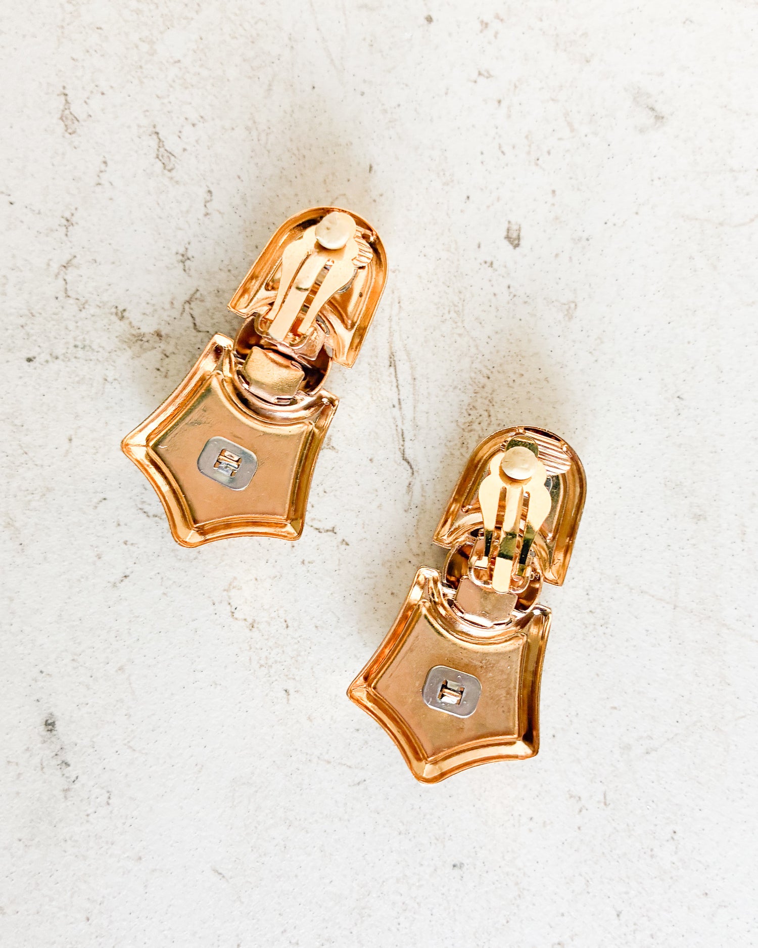 Vintage Two-Tone panther clip earrings