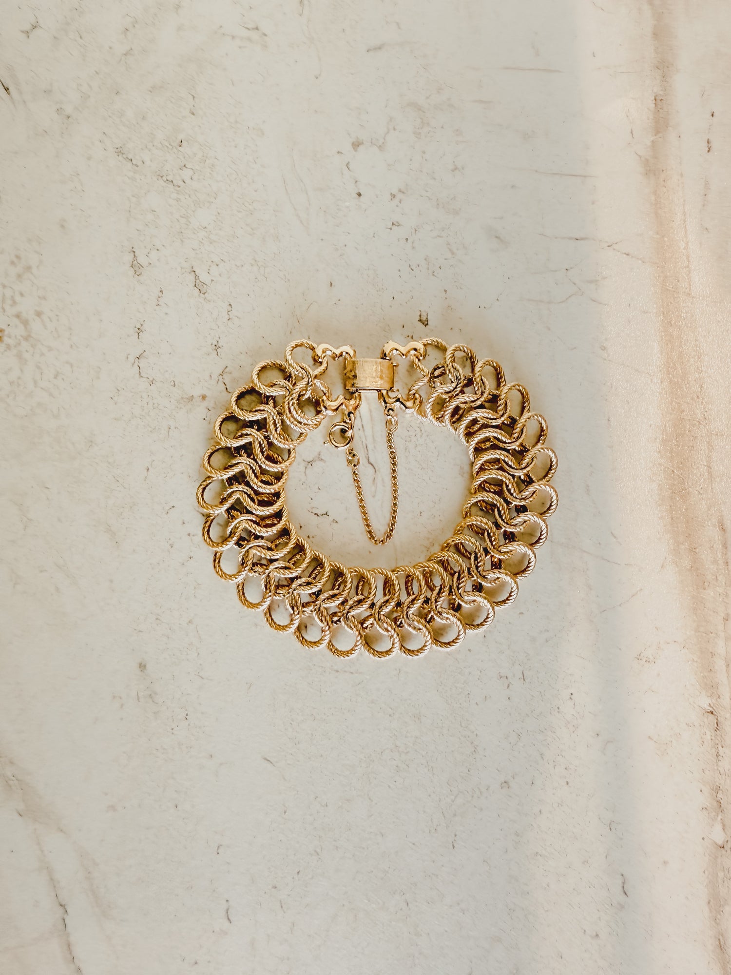 Vintage Interlocking Link Chain Bracelet