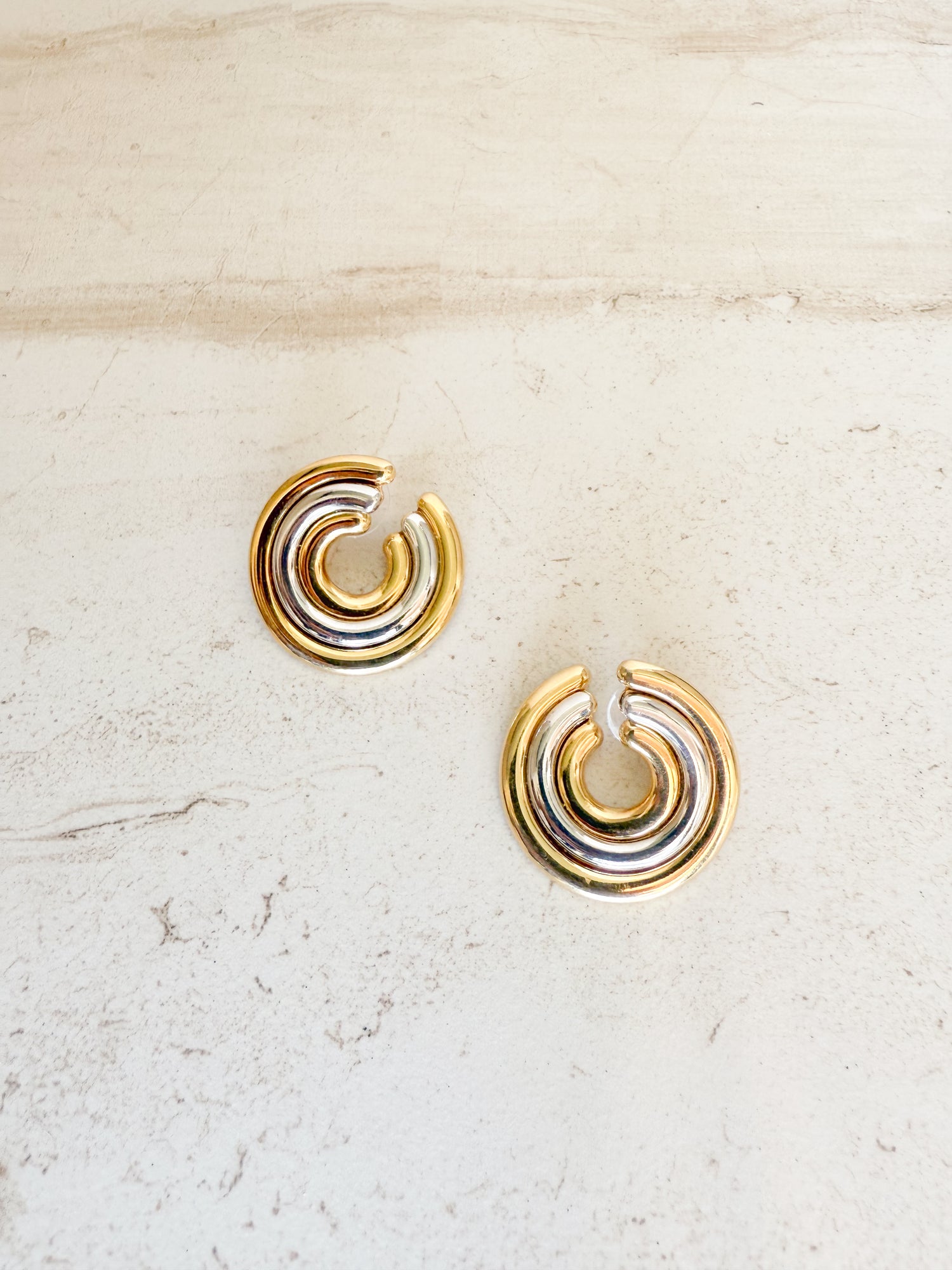 Vintage two tone earrings