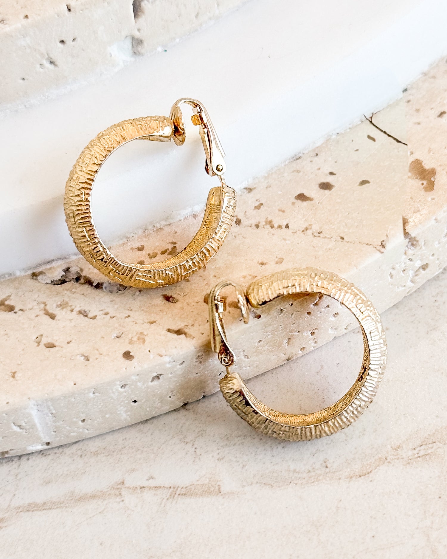 Vintage Gold Huggie Earrings