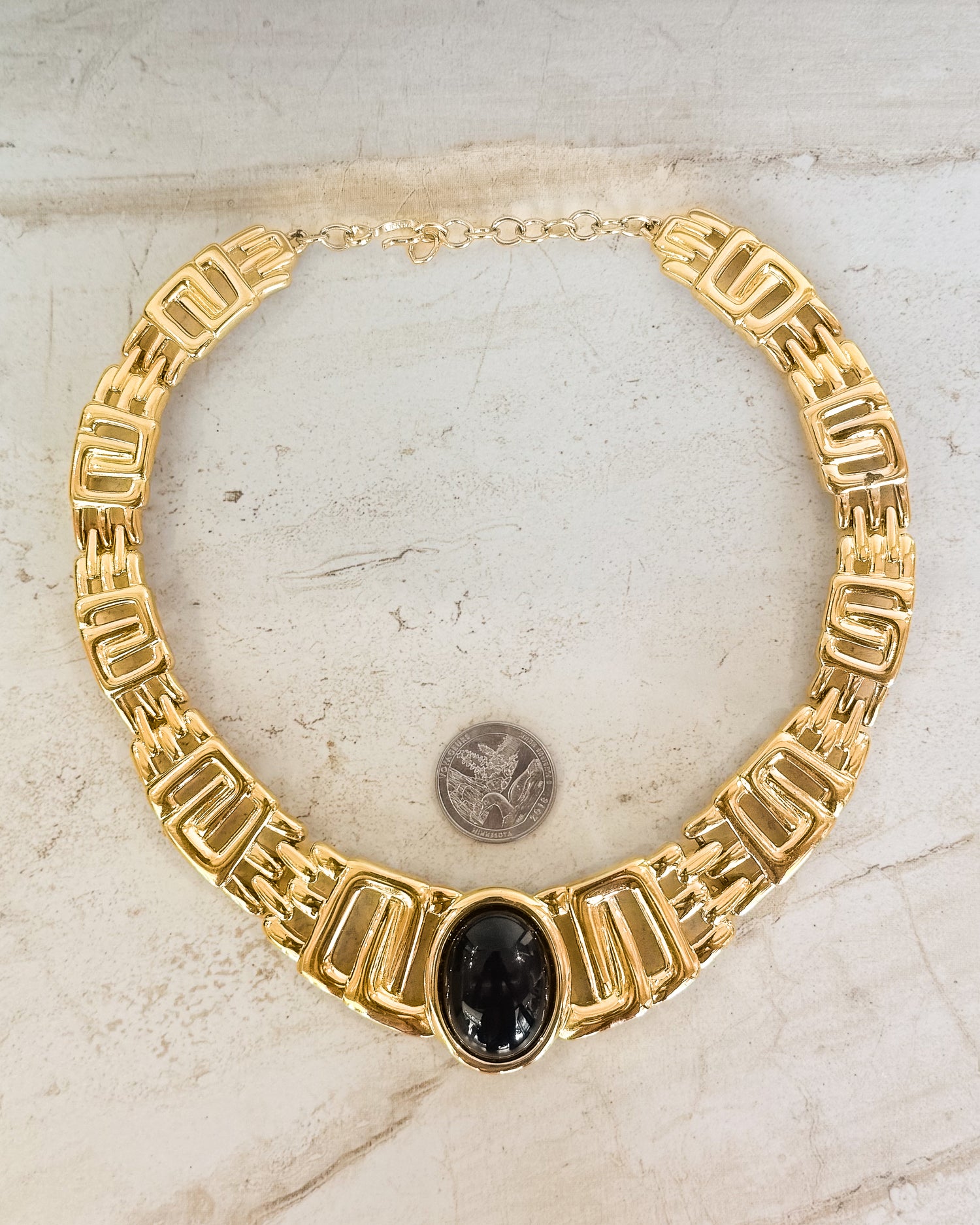Vintage Monet Chunky Gold Tone Link Necklace