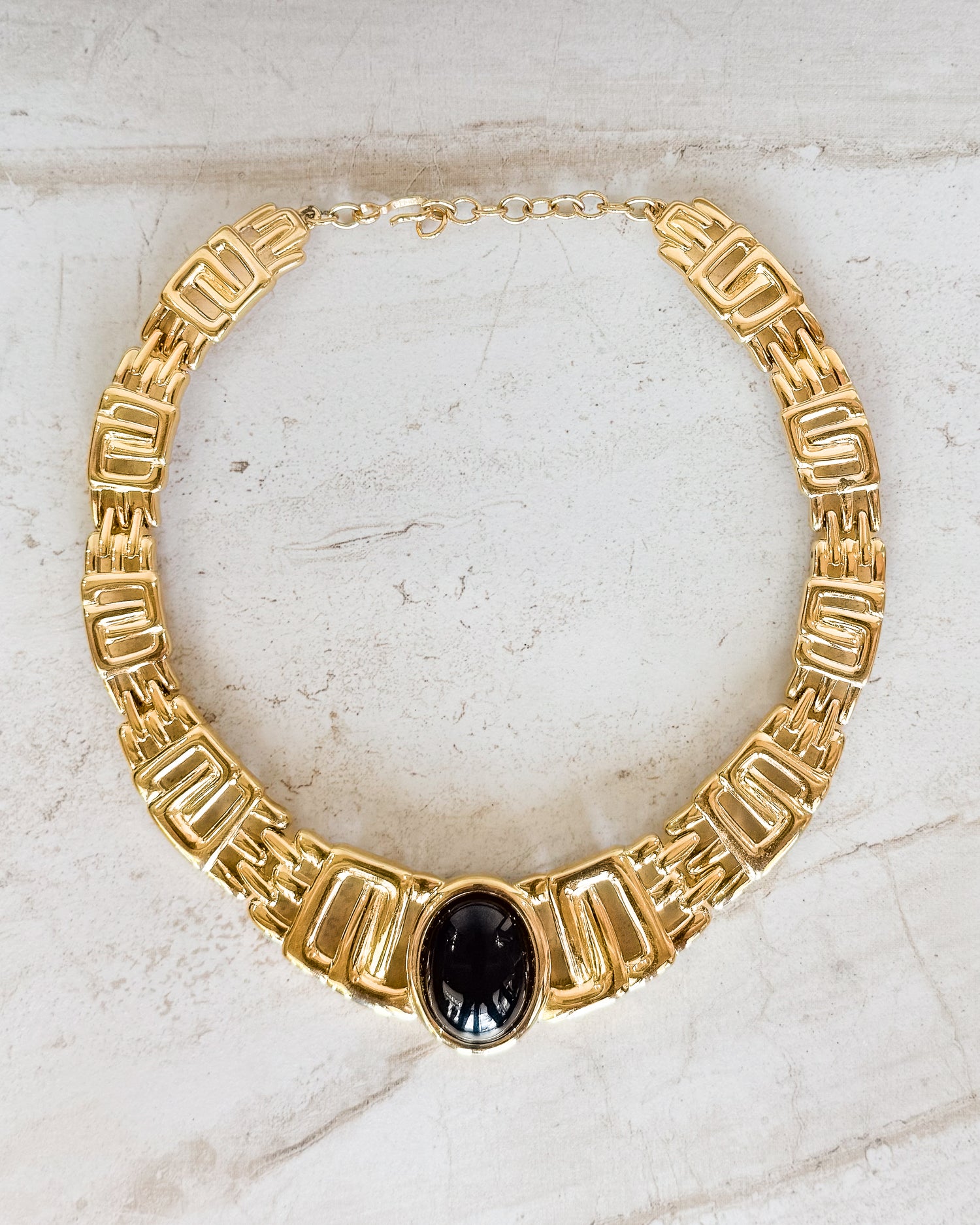 Vintage Monet Chunky Gold Tone Link Necklace