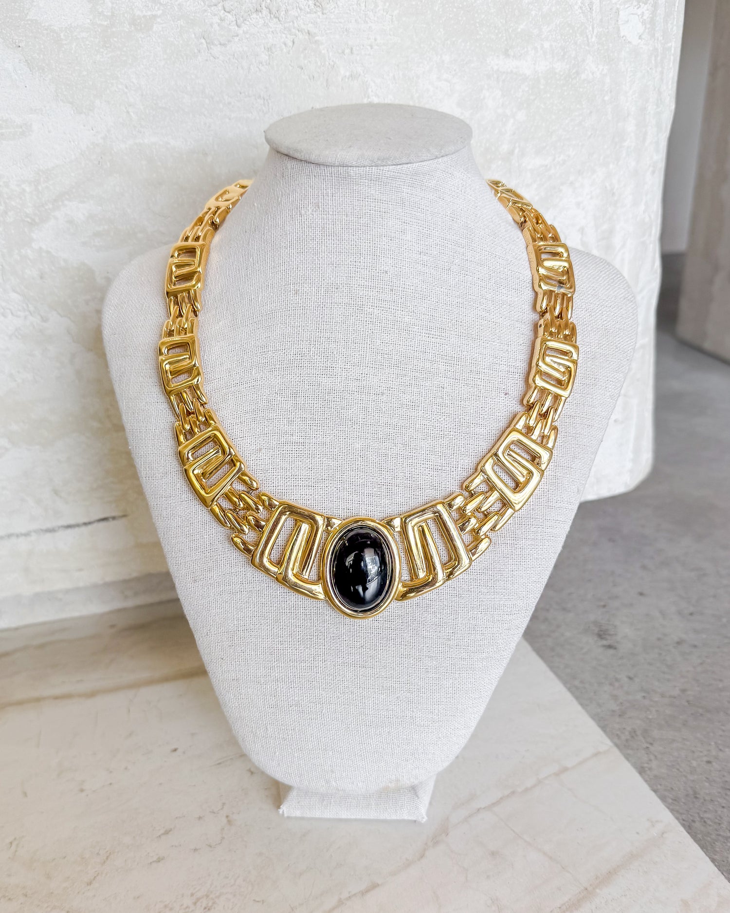 Vintage Monet Chunky Gold Tone Link Necklace