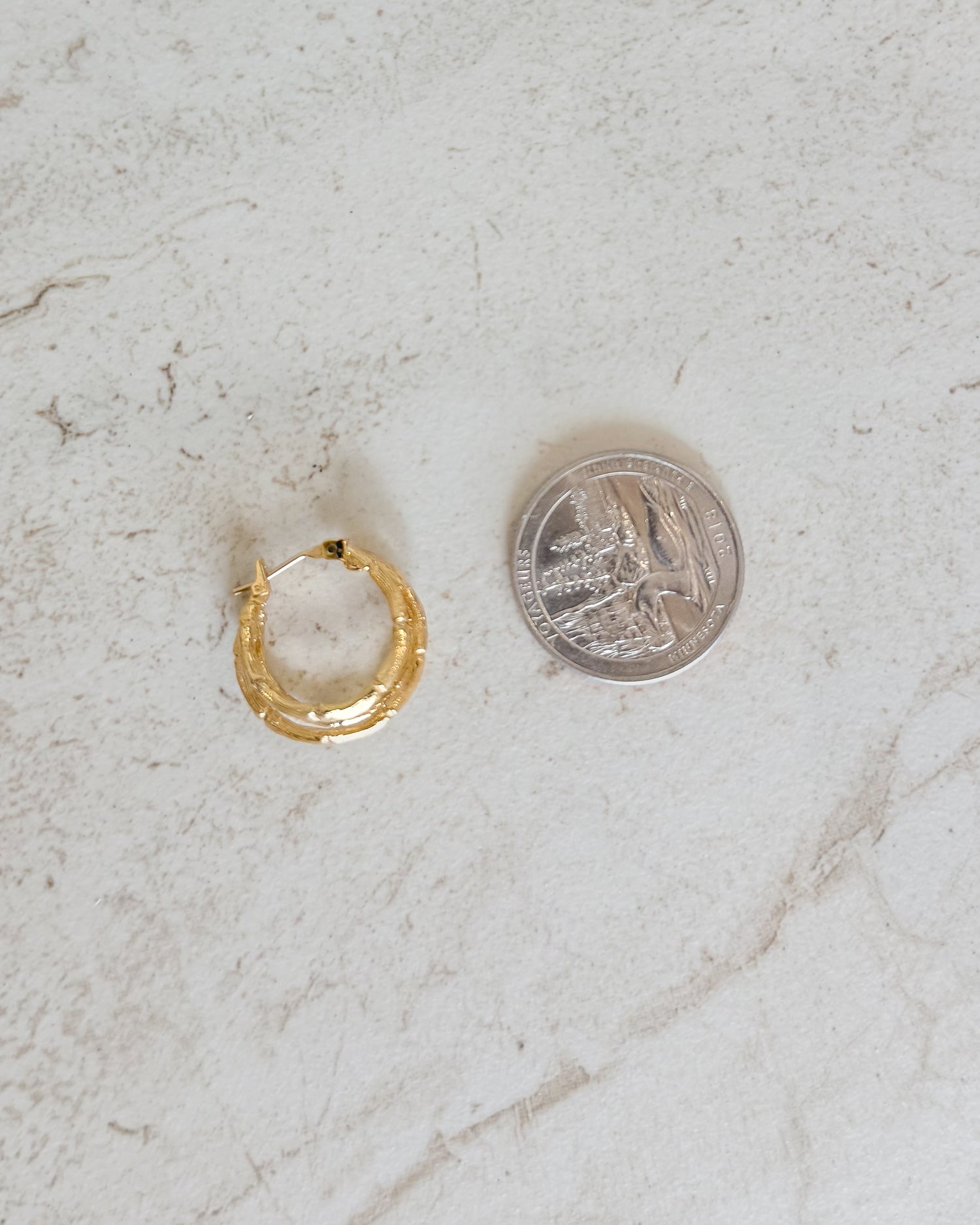 Vintage Triple Bamboo Hoop Earrings