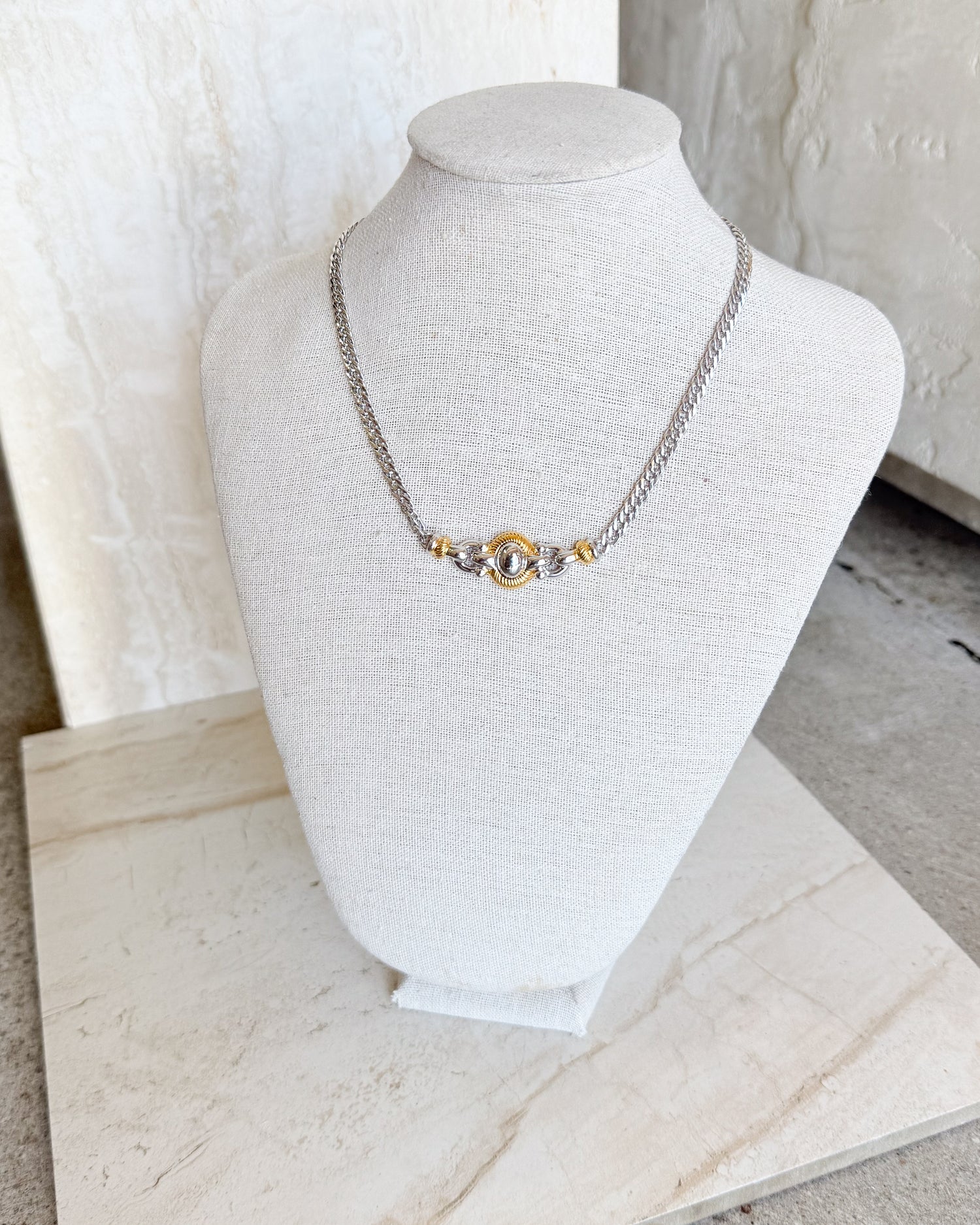 Vintage Two Tone Choker Necklace