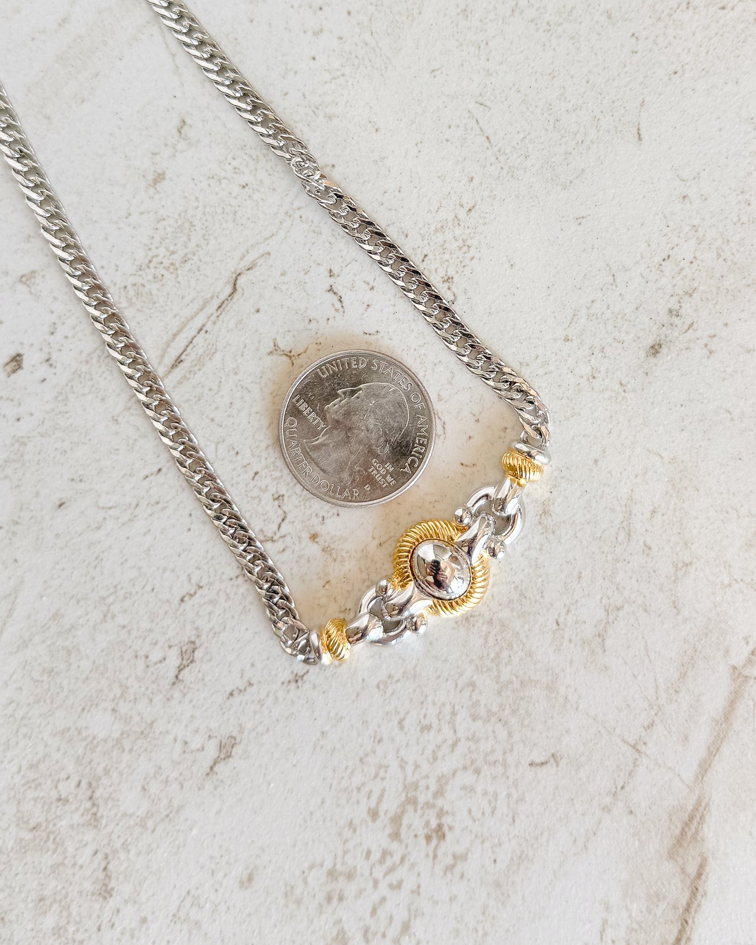 Vintage Two Tone Choker Necklace
