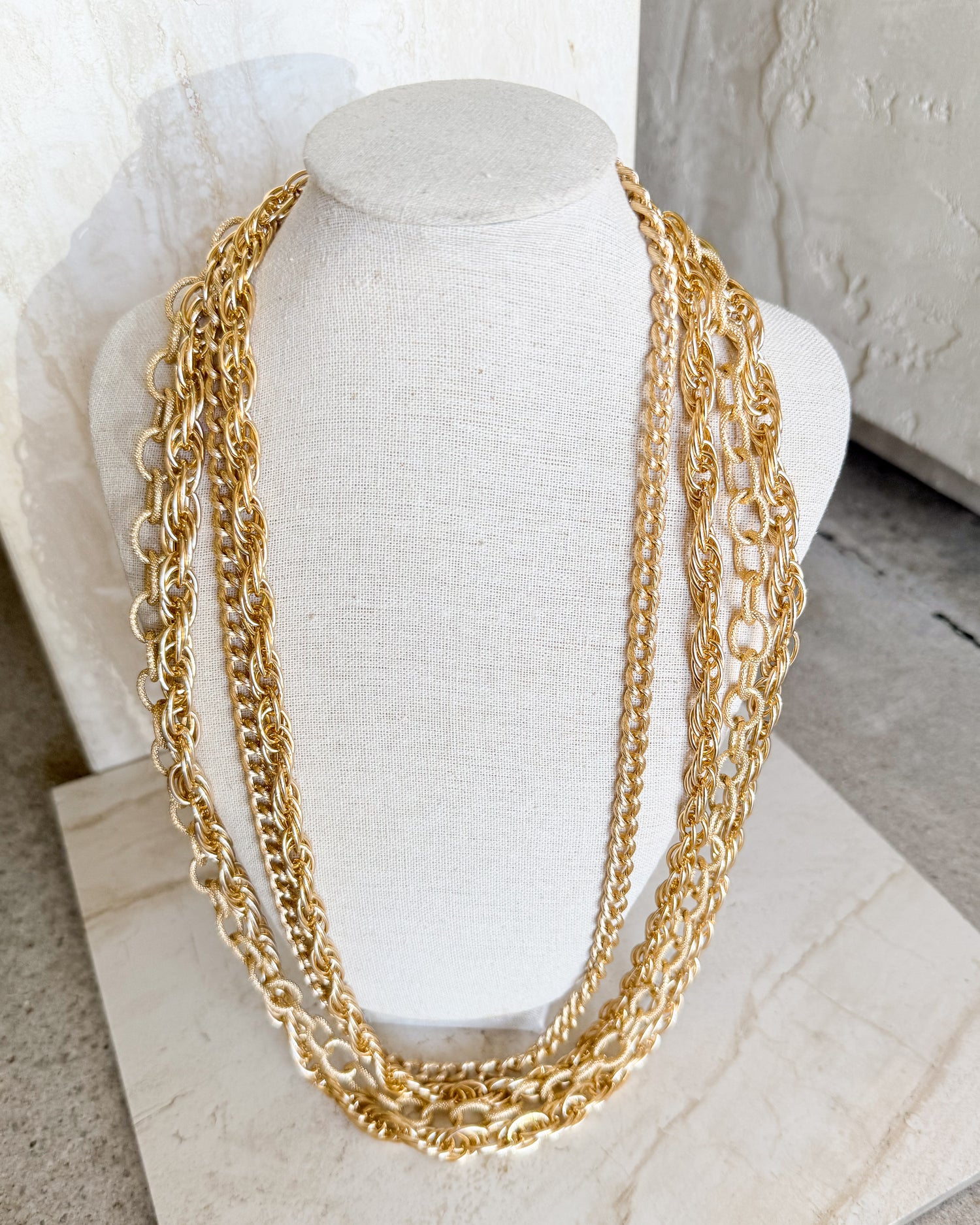 Vintage Multi Chain Style Necklace Stack