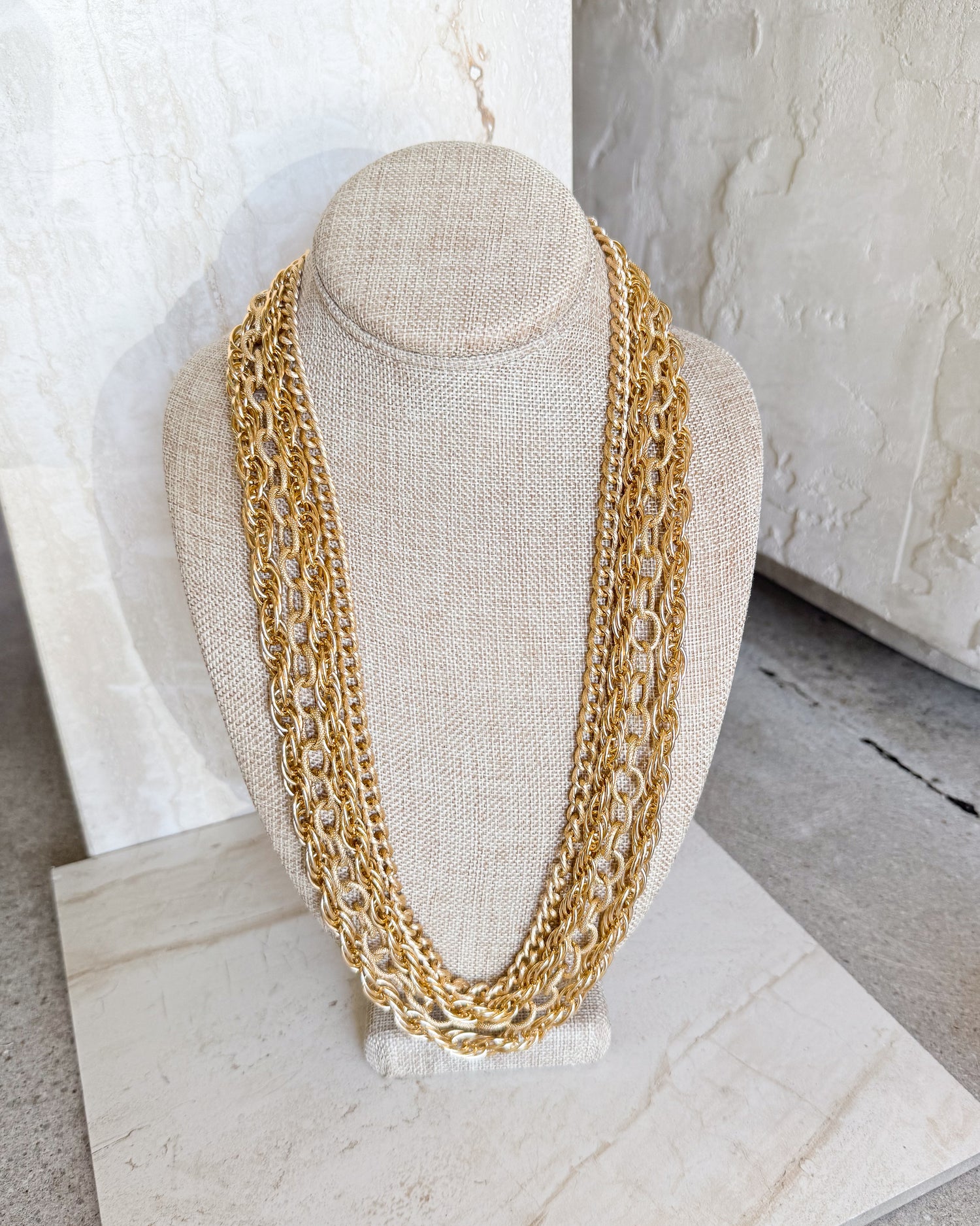 Vintage Multi Chain Style Necklace Stack