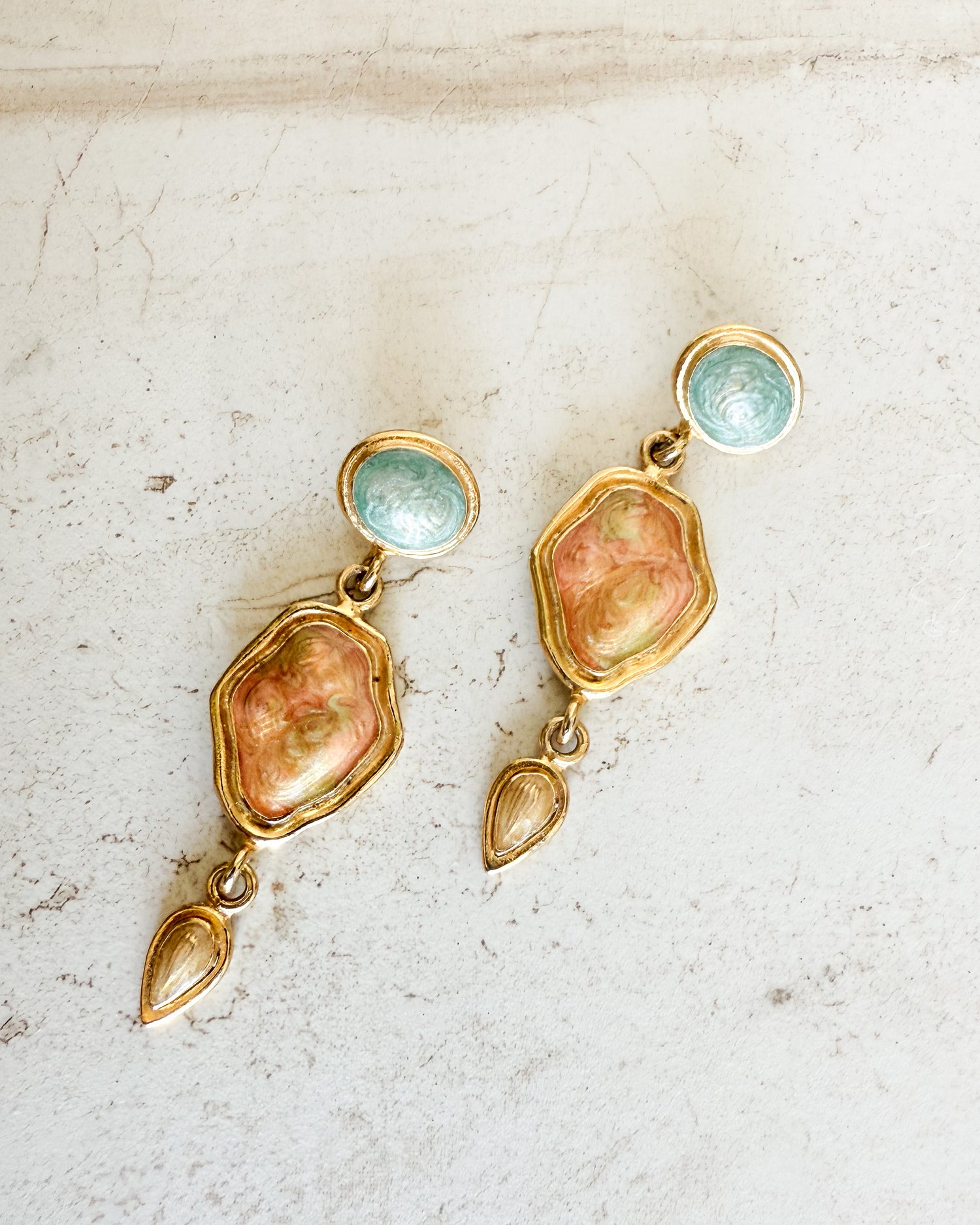 Vintage Gemstone Dangle Earrings