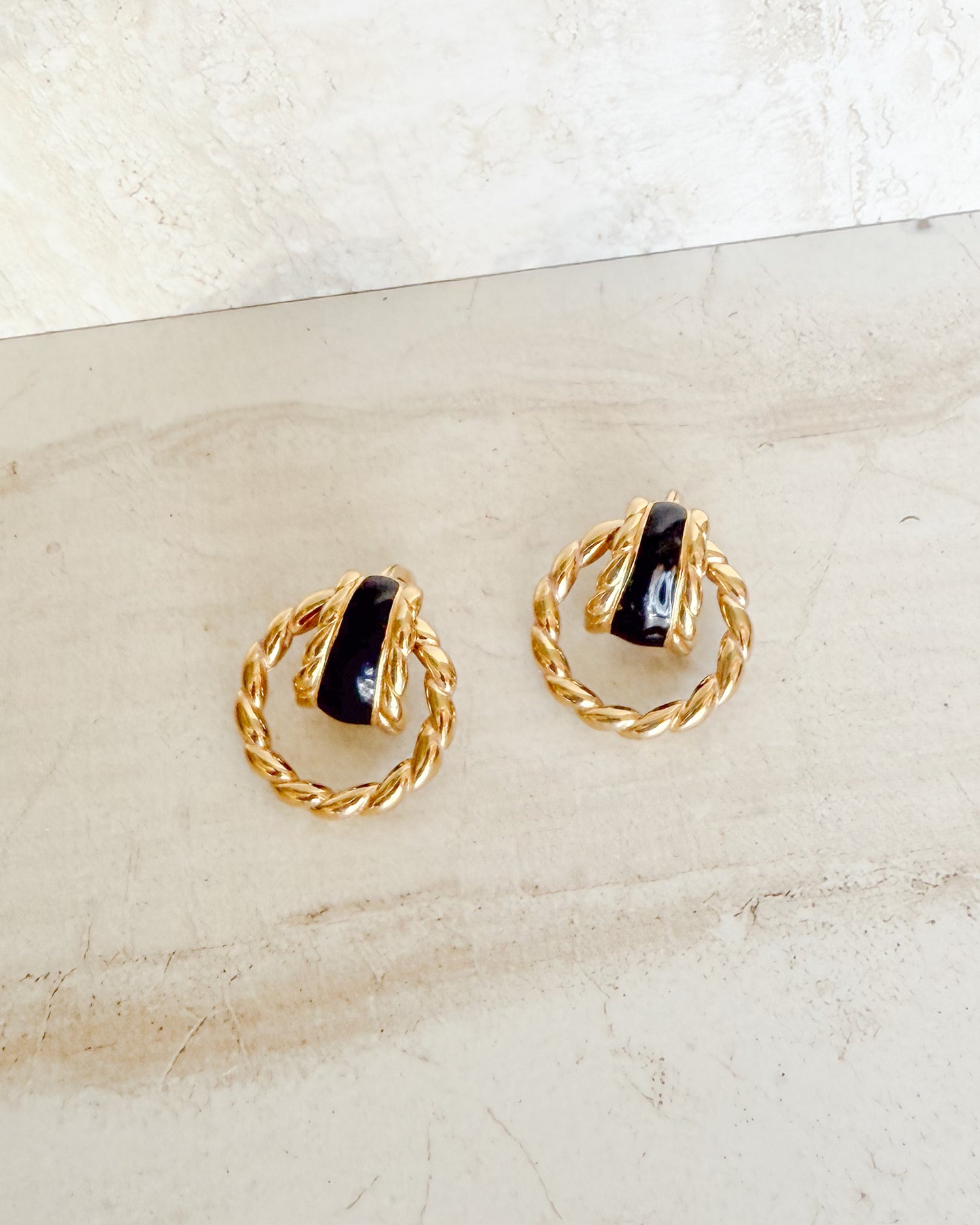 Vintage Textured Door Knocker Clip-On Earrings