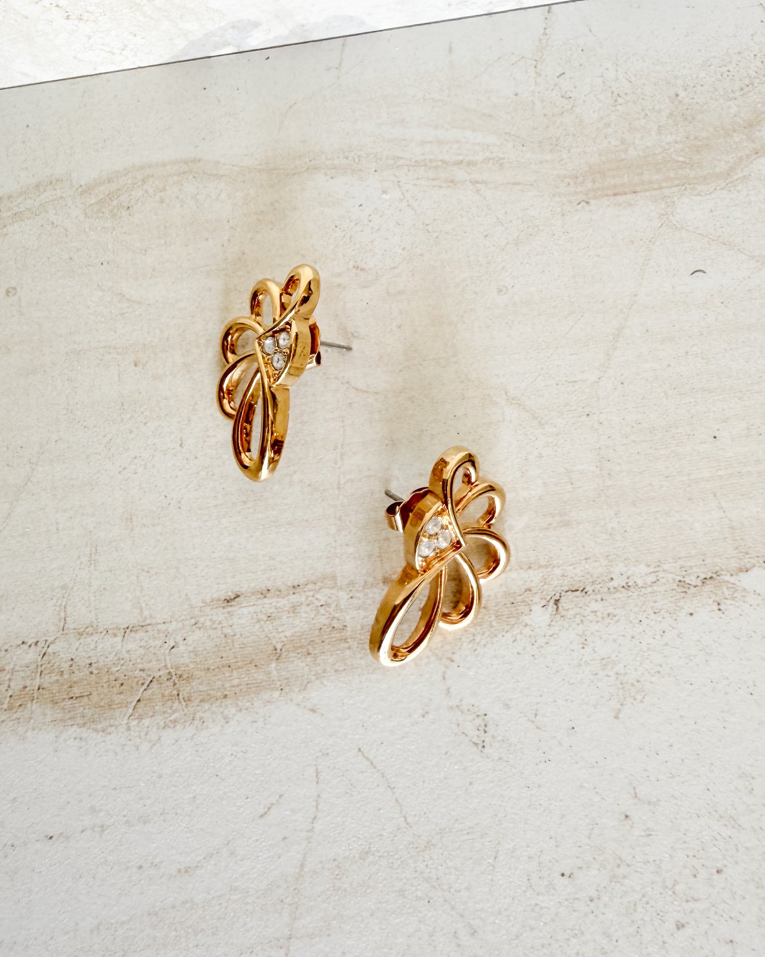 Vintage Half Flower Stud Earring