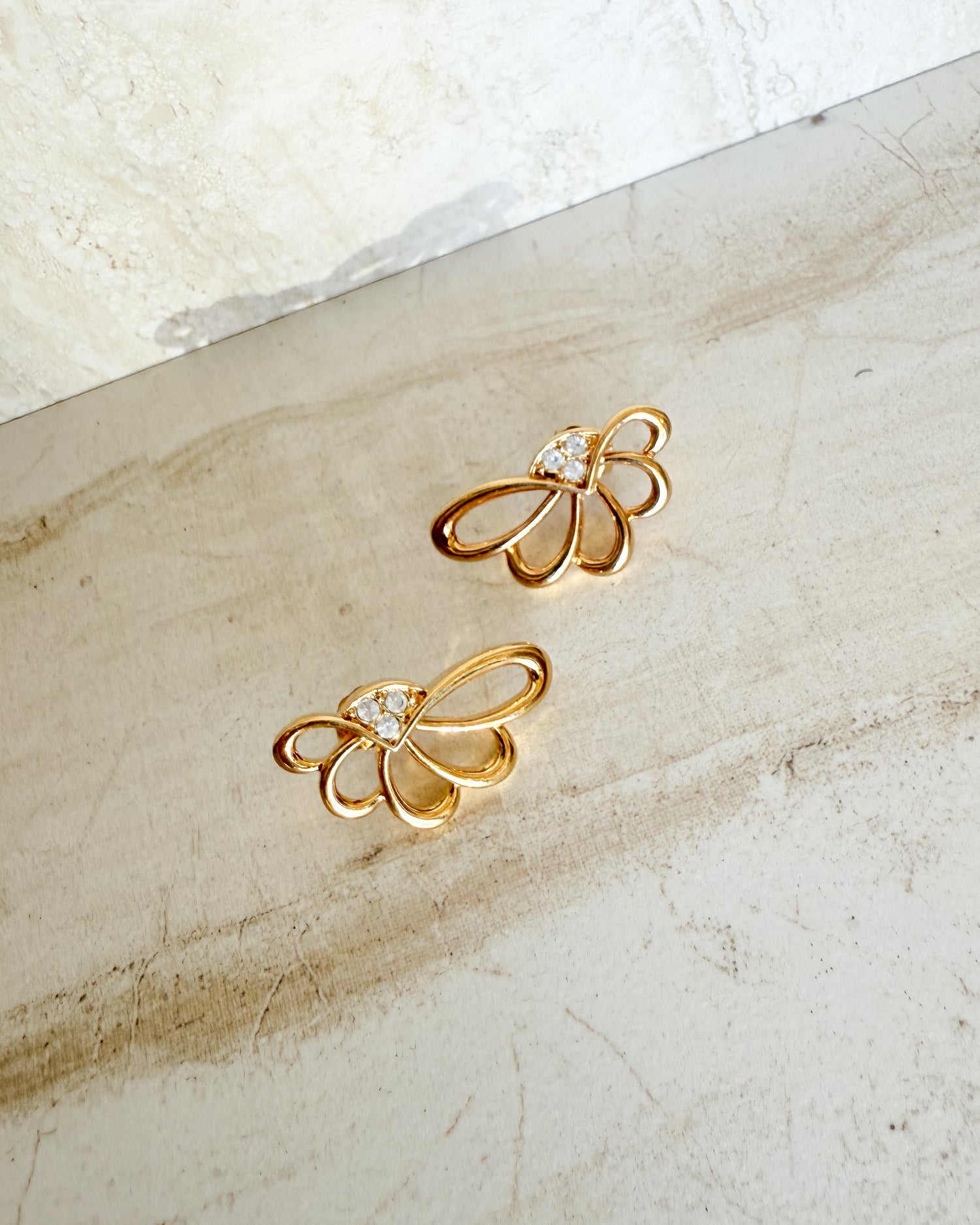 Vintage Half Flower Stud Earring