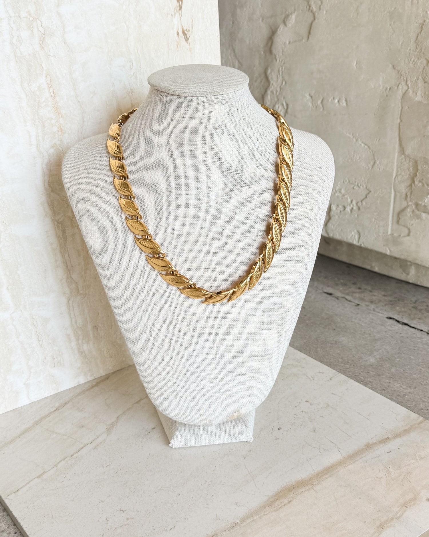Vintage Gold Leaf Necklace