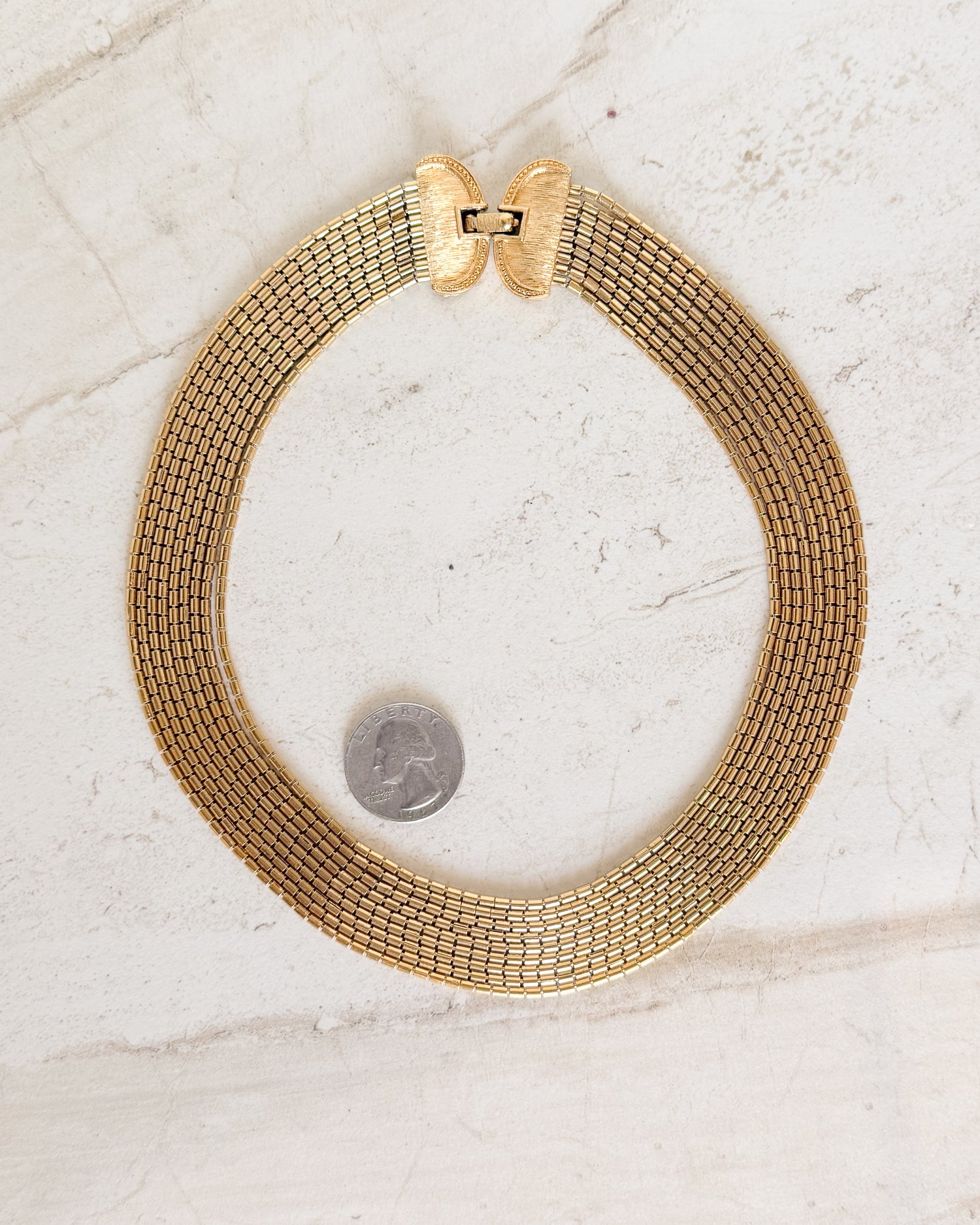 Vintage Gold Multi Strand Chain Necklace