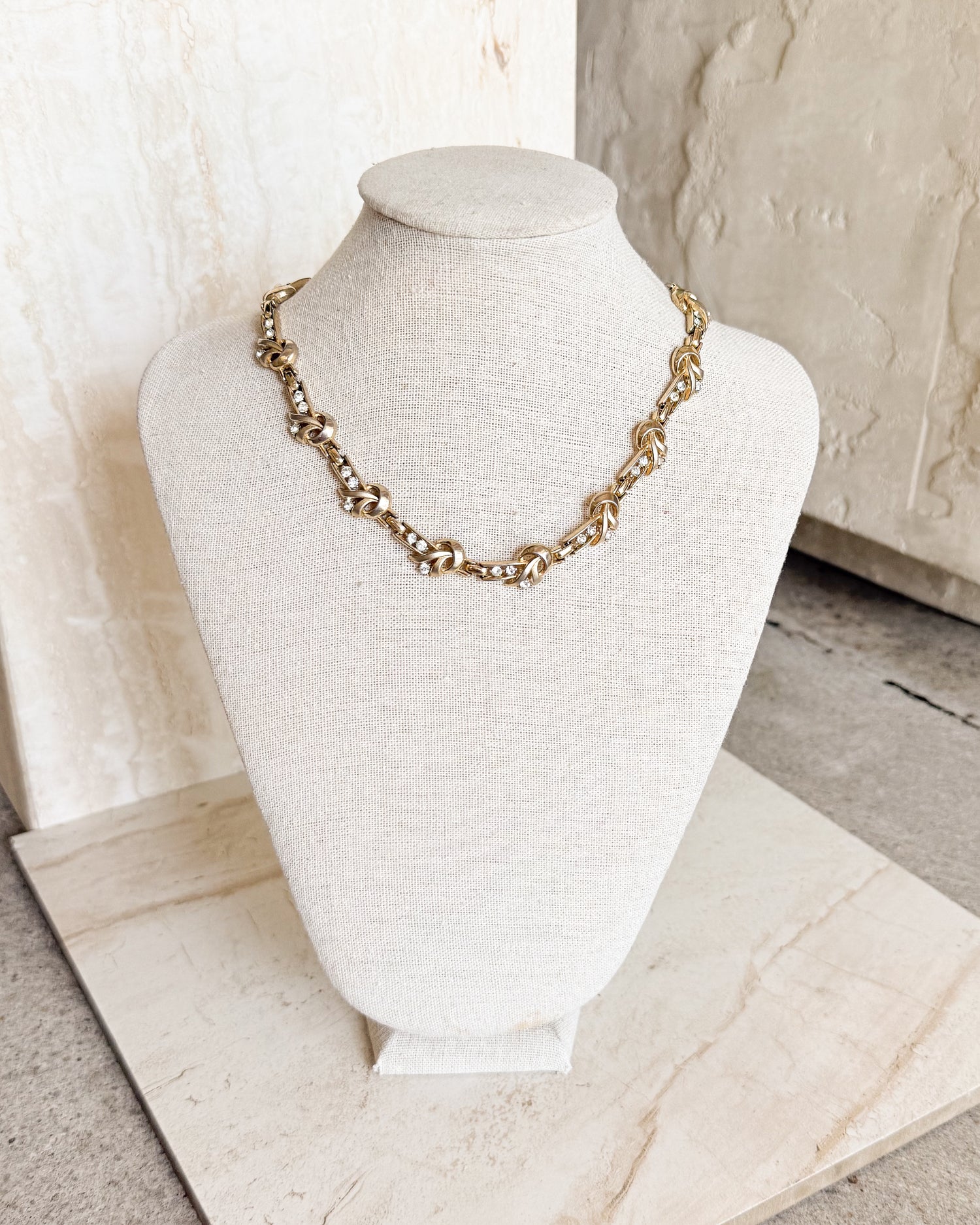 Vintage Signed Gold Plate Necklace