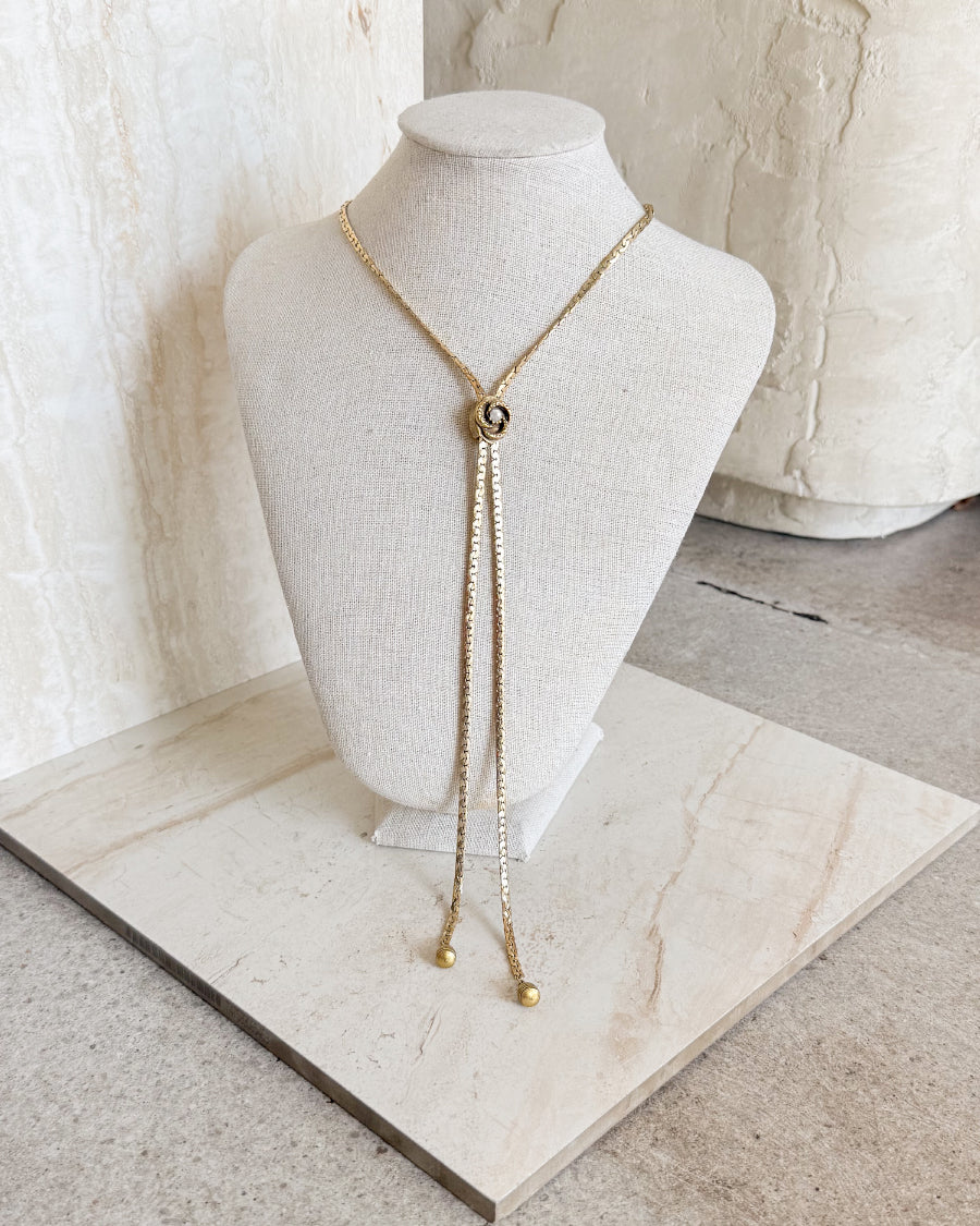 Vintage Lover's Pearl Knot Goldette Bolo