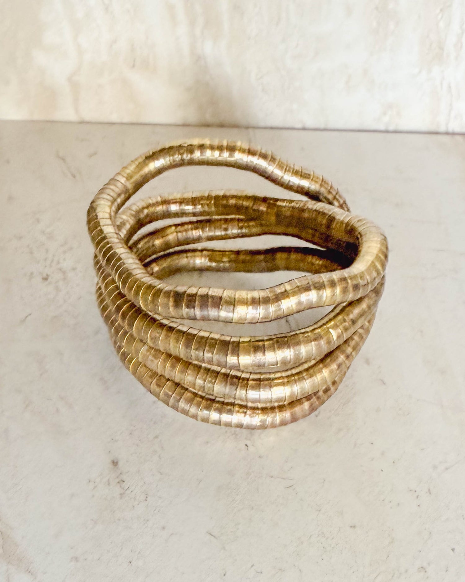 Vintage Bendable Gold Tone Tubogas Bracelet or Necklace