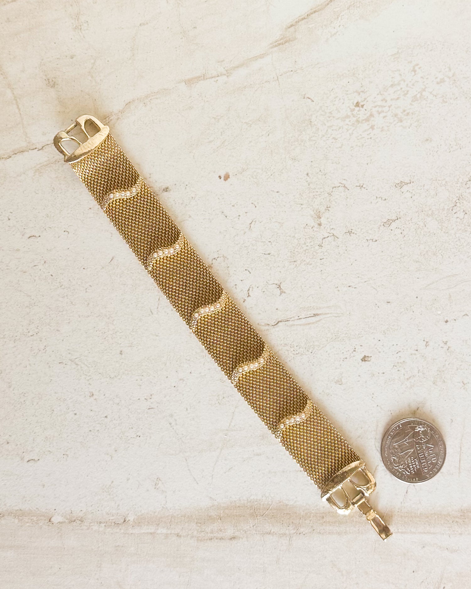 Vintage Goldette Woven Chain Bracelet
