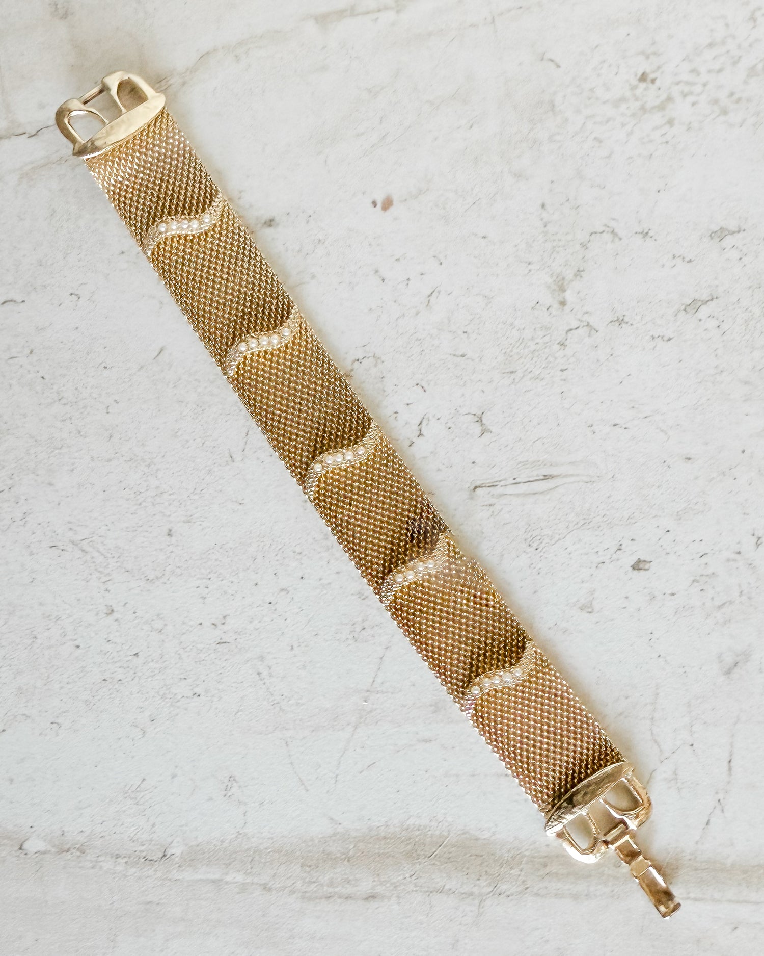 Vintage Goldette Woven Chain Bracelet