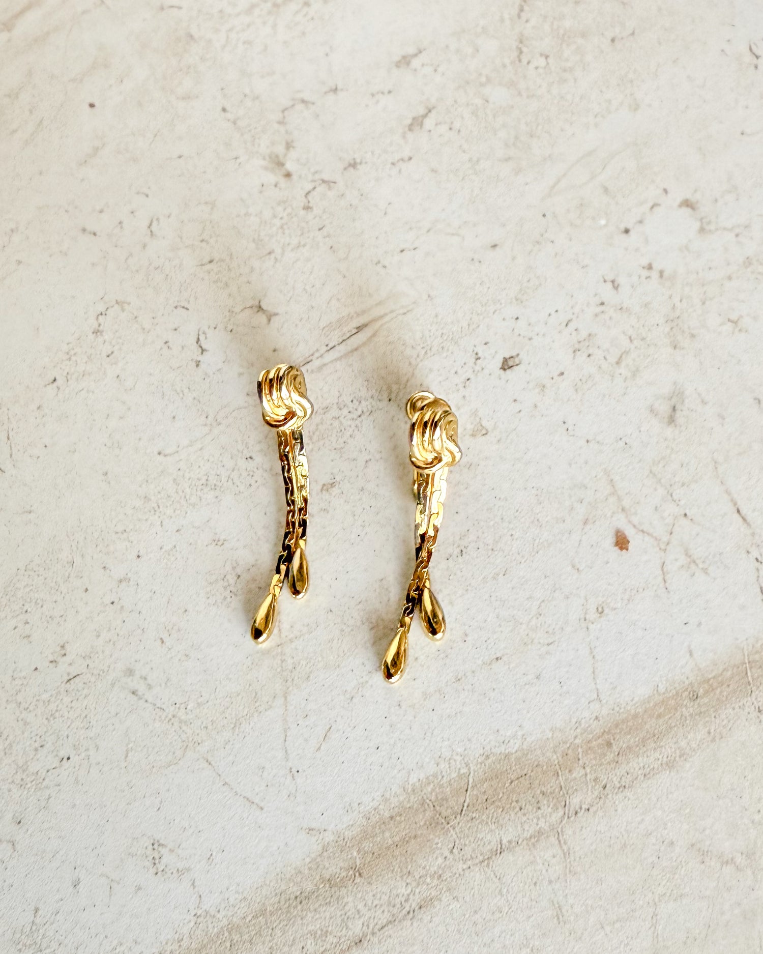VIntage Gold Dangle Screw Clip on Earrings