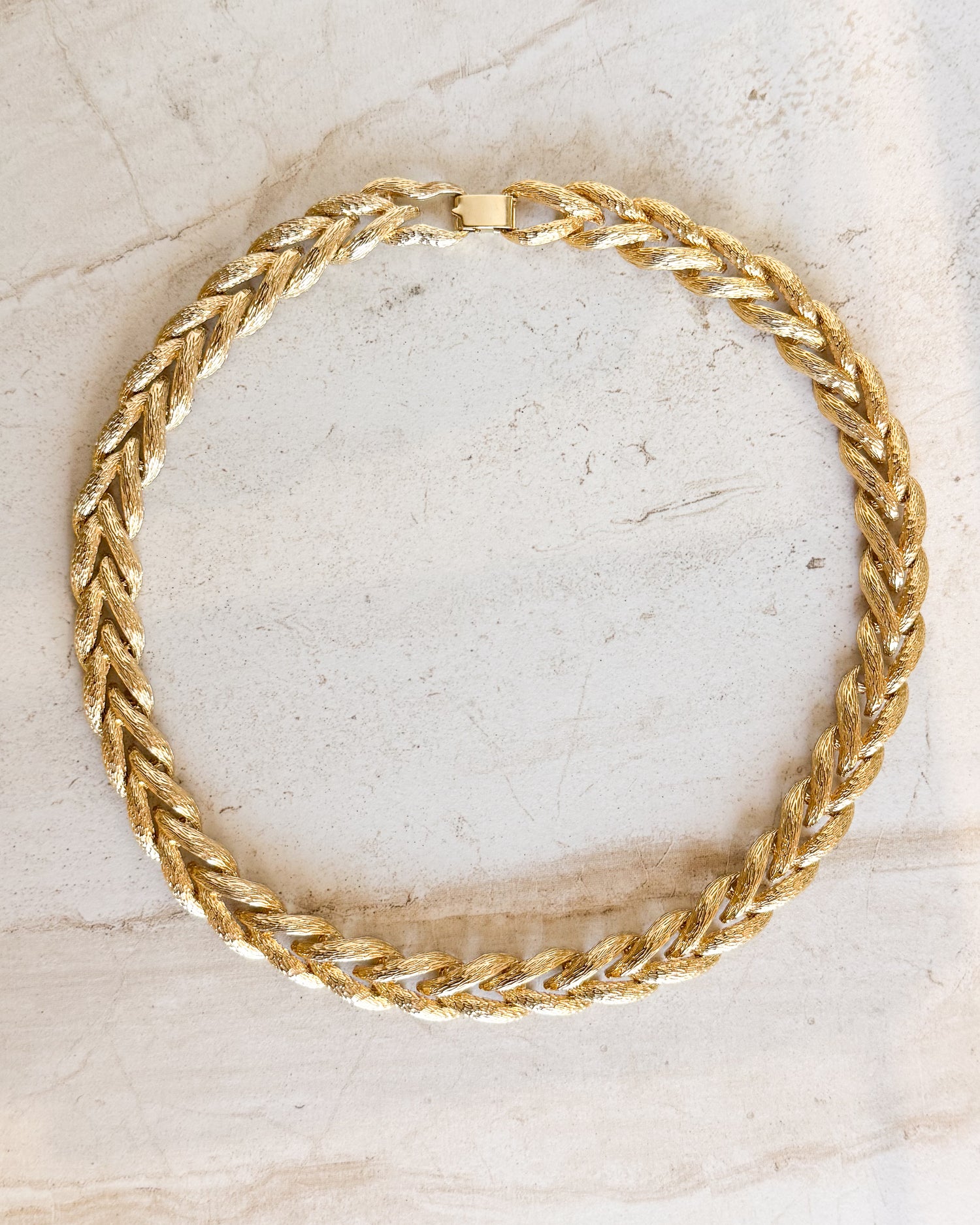 Vintage Gold Plated Wheat Chain Necklace