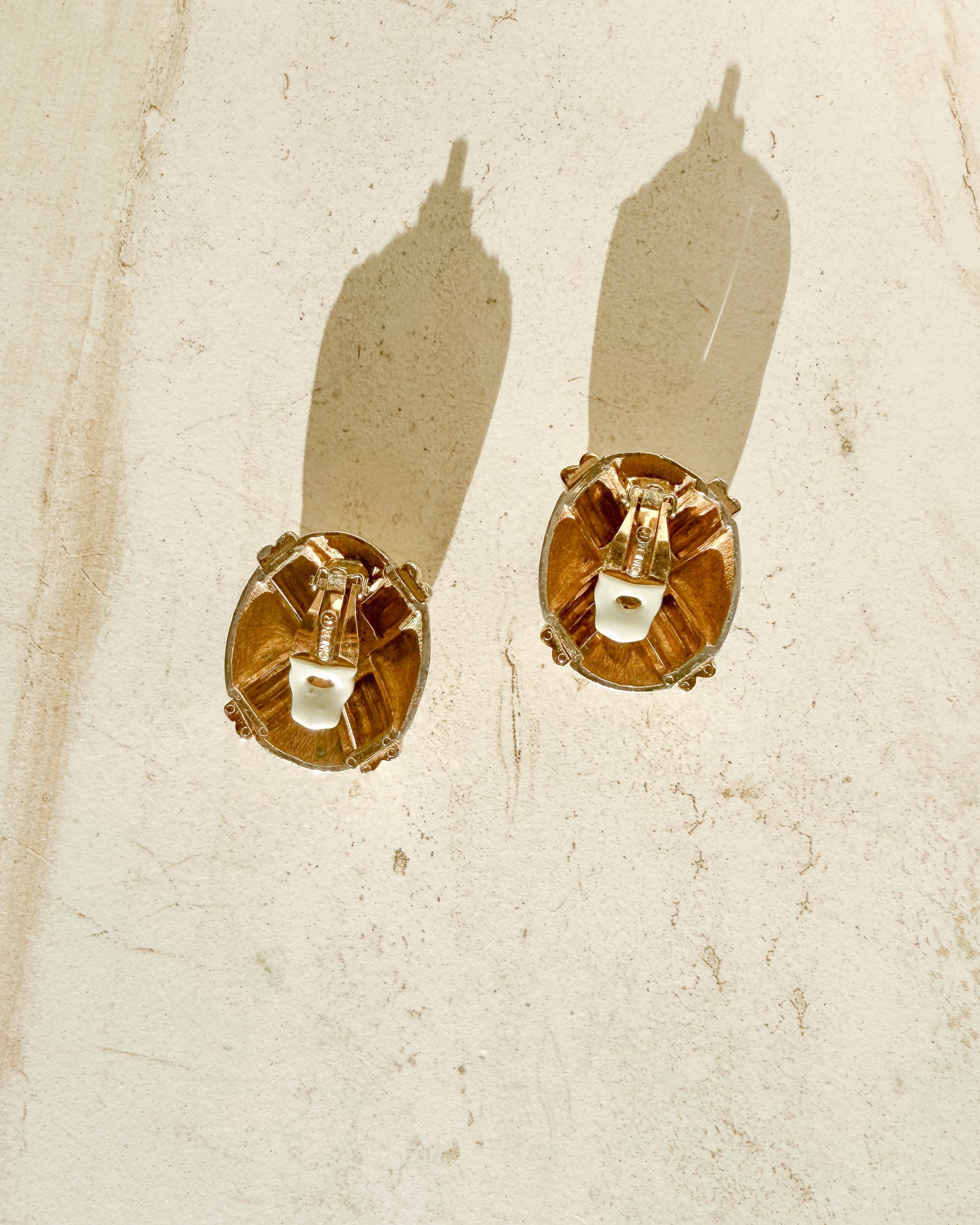 Vintage oversized Chunky Clip On Statement Signed Earrings