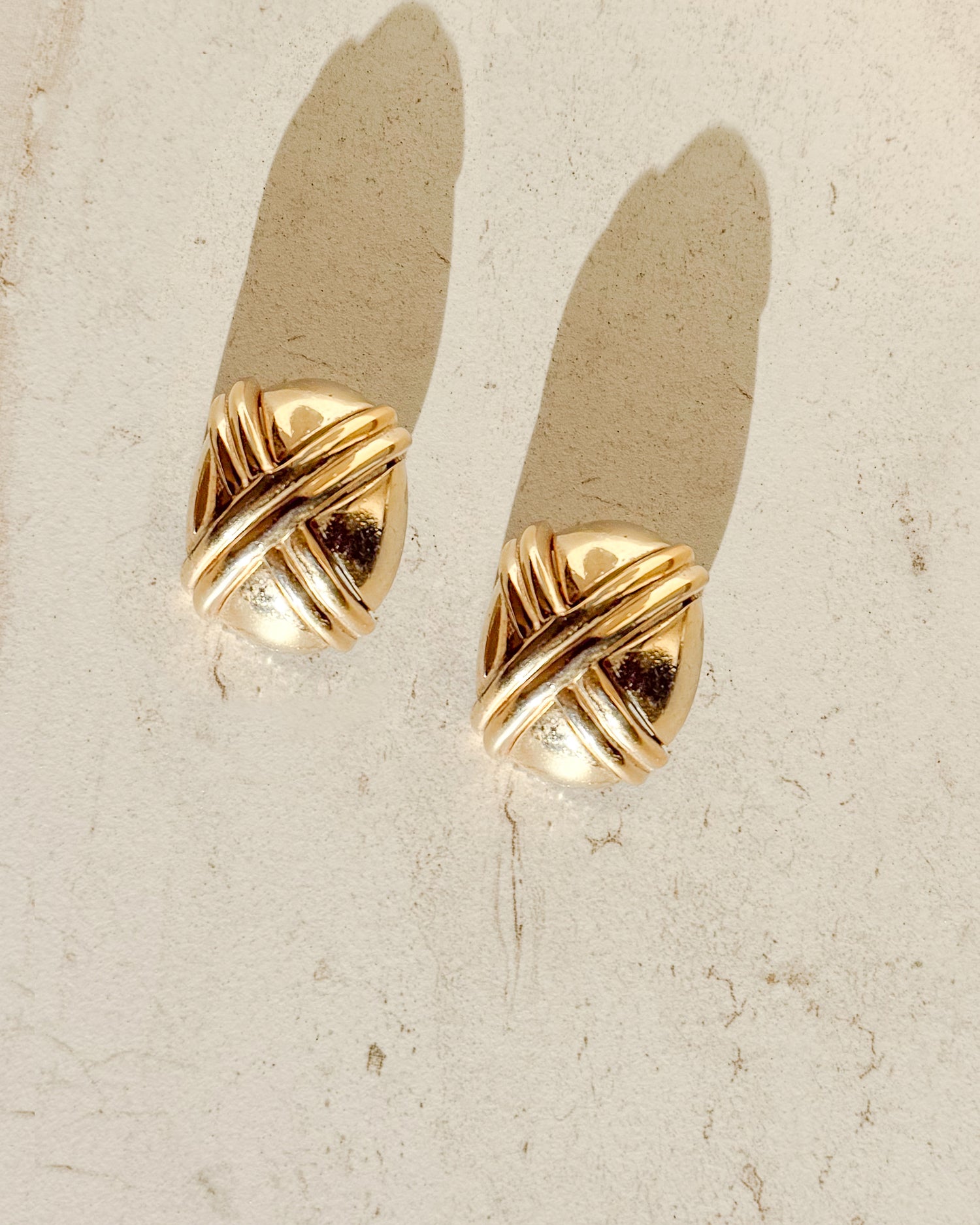 Vintage oversized Chunky Clip On Statement Signed Earrings