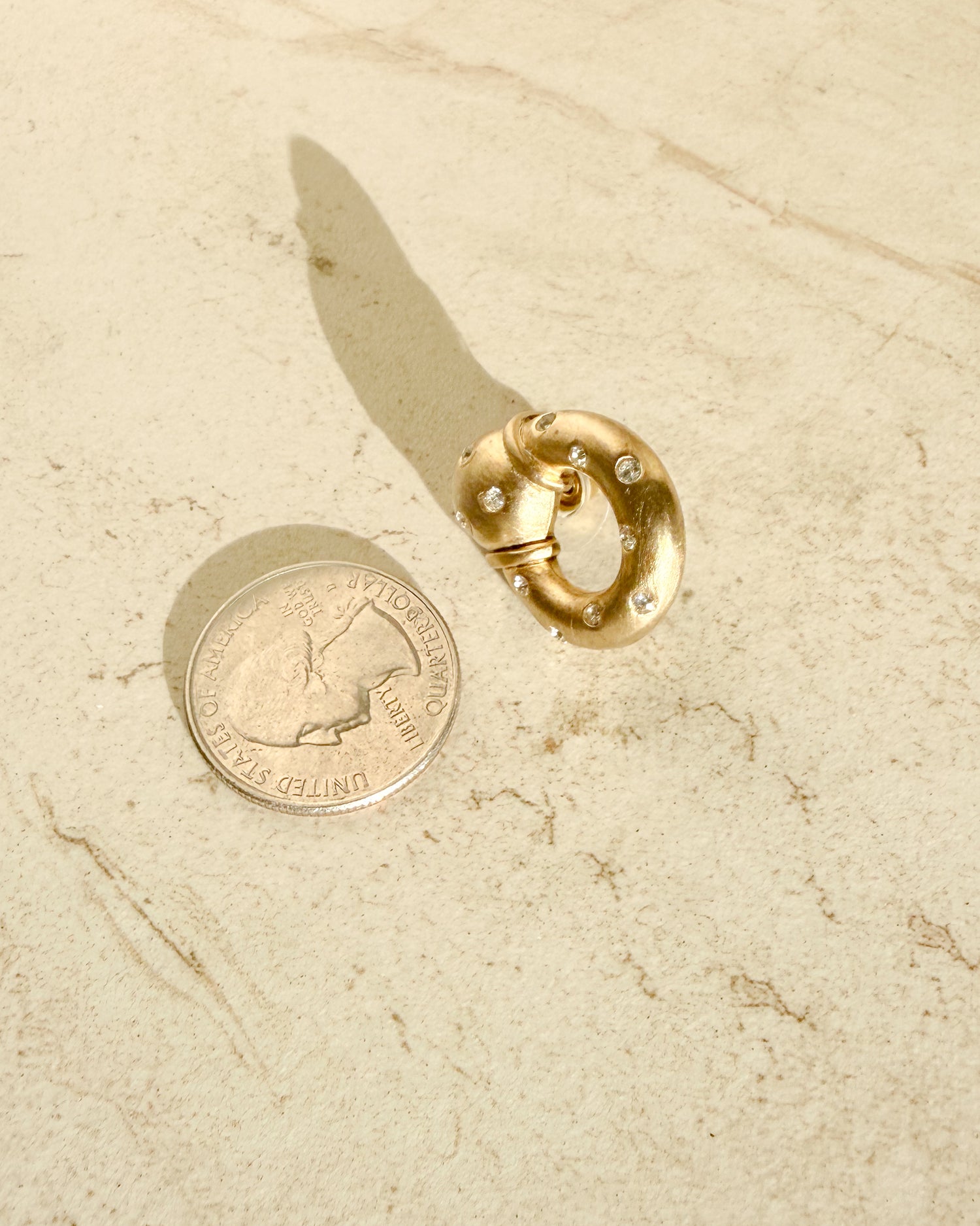 Vintage Signed Clear Crystals Gold Pierced Earrings