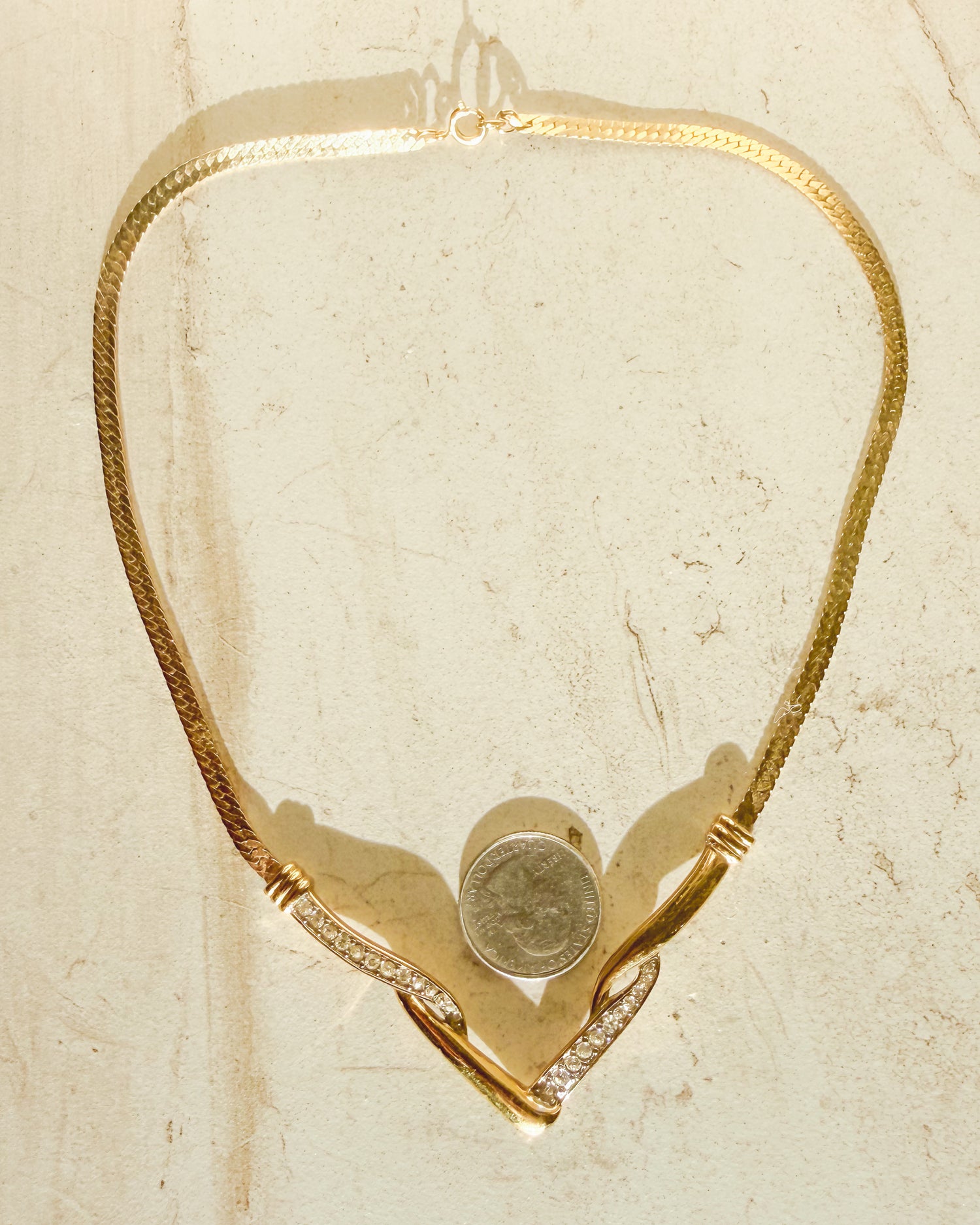 Vintage 70s Signed CHEVRON NECKLACE