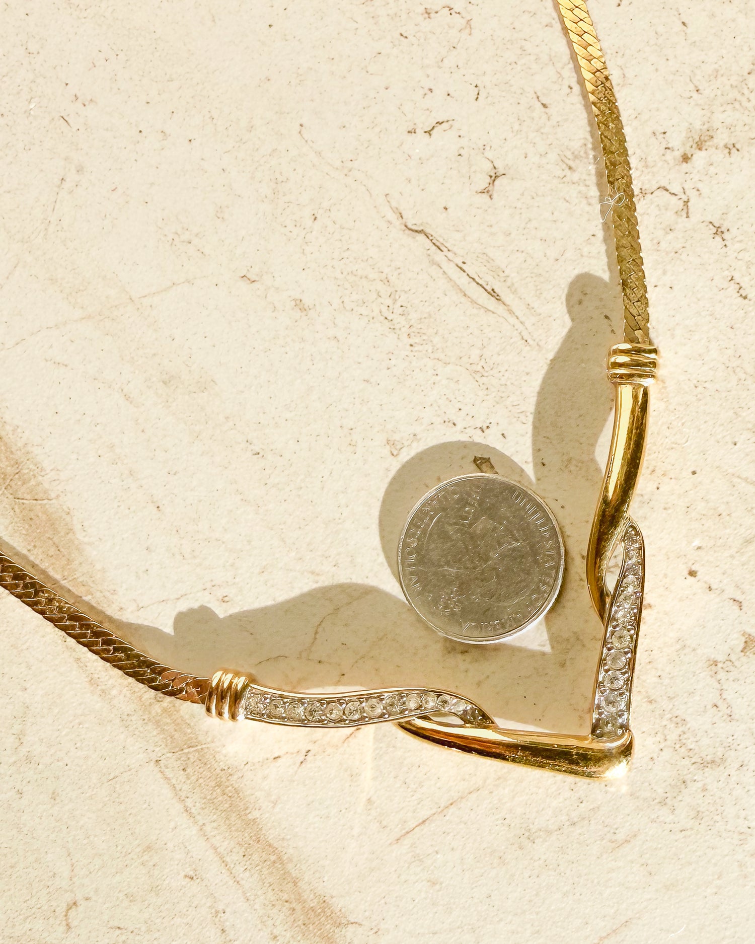 Vintage 70s Signed CHEVRON NECKLACE