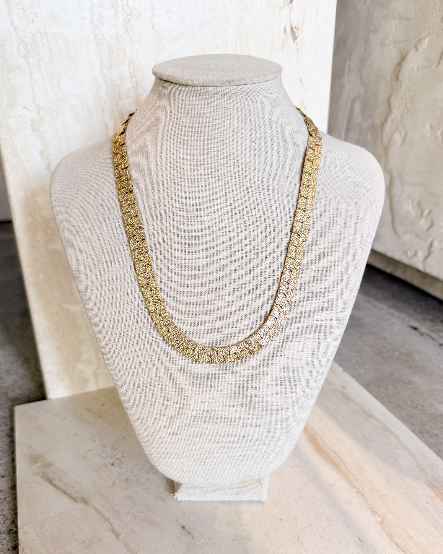 Vintage Gold Tone Nugget Necklace