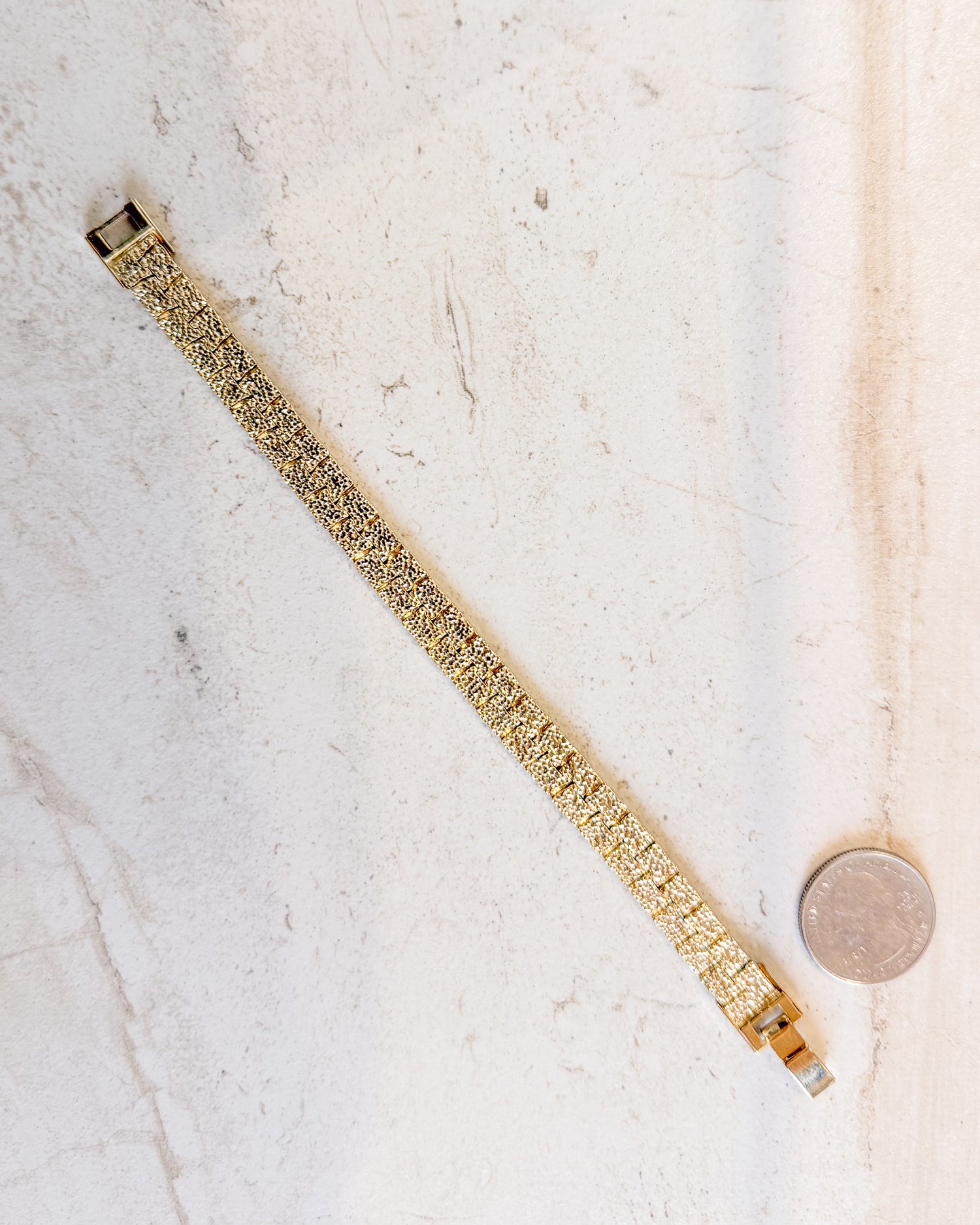 Vintage Gold Tone Nugget Bracelet