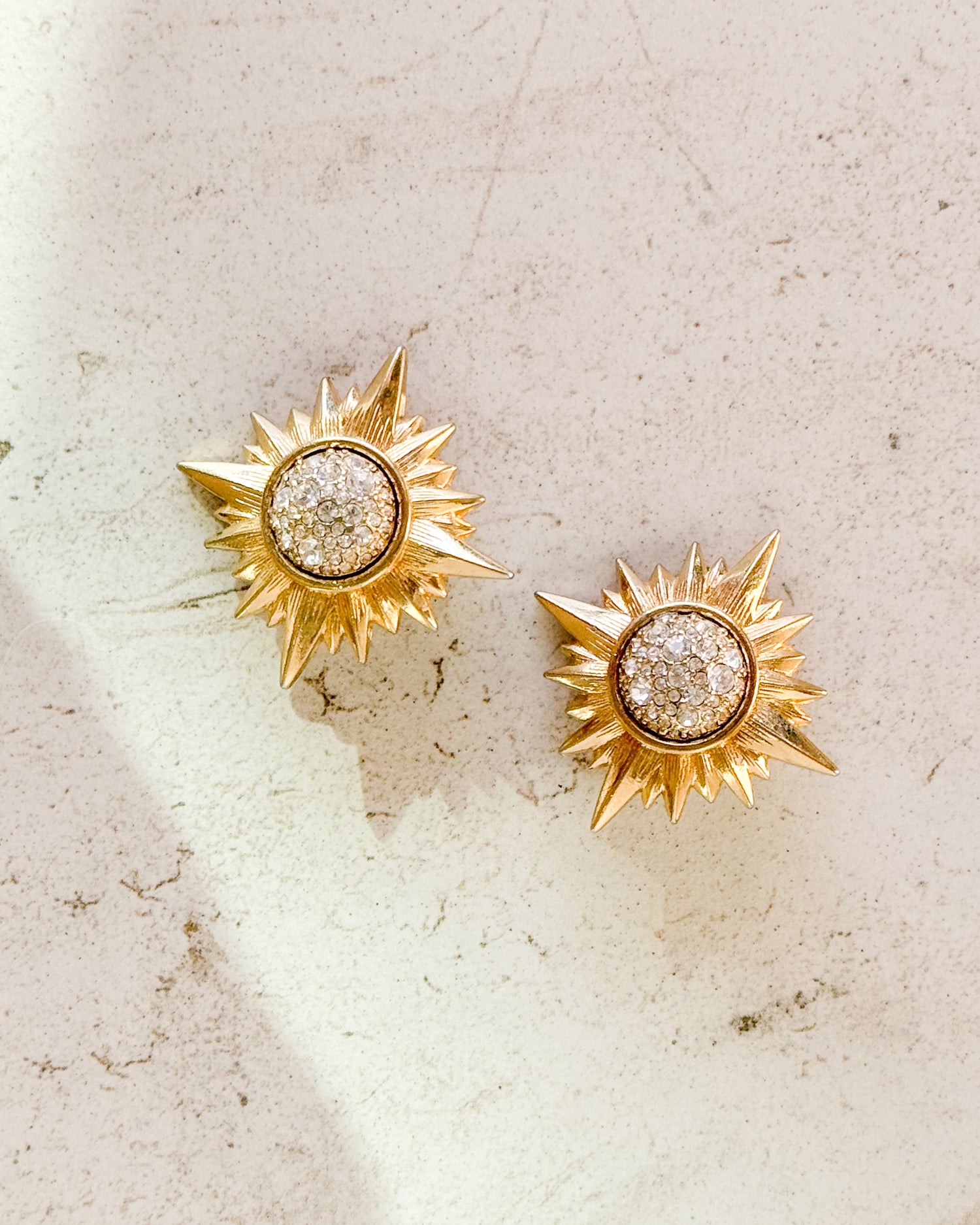 Vintage Swarovski Starburst Clip-On Earrings