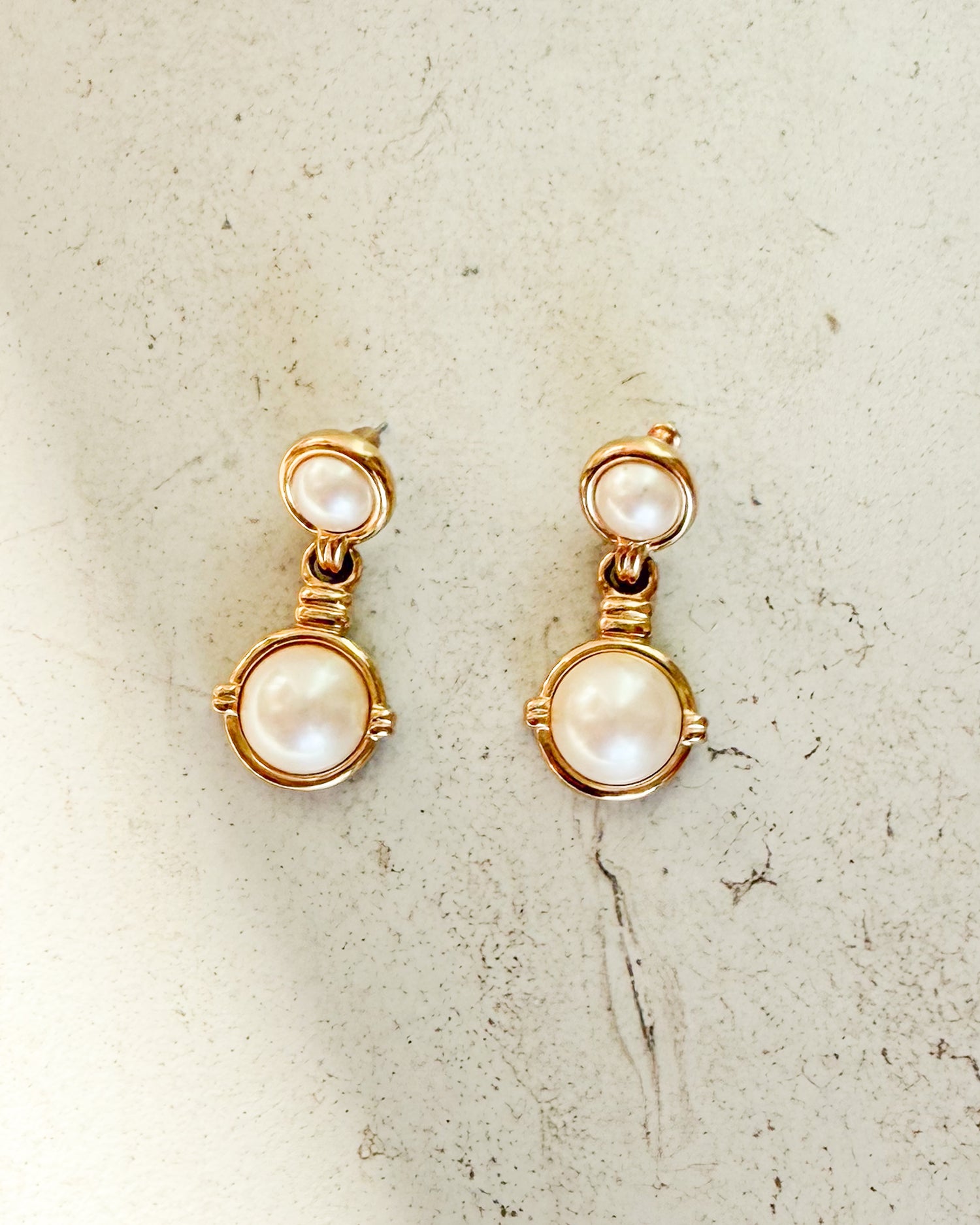 Vintage Pearl Drop Statement Earrings