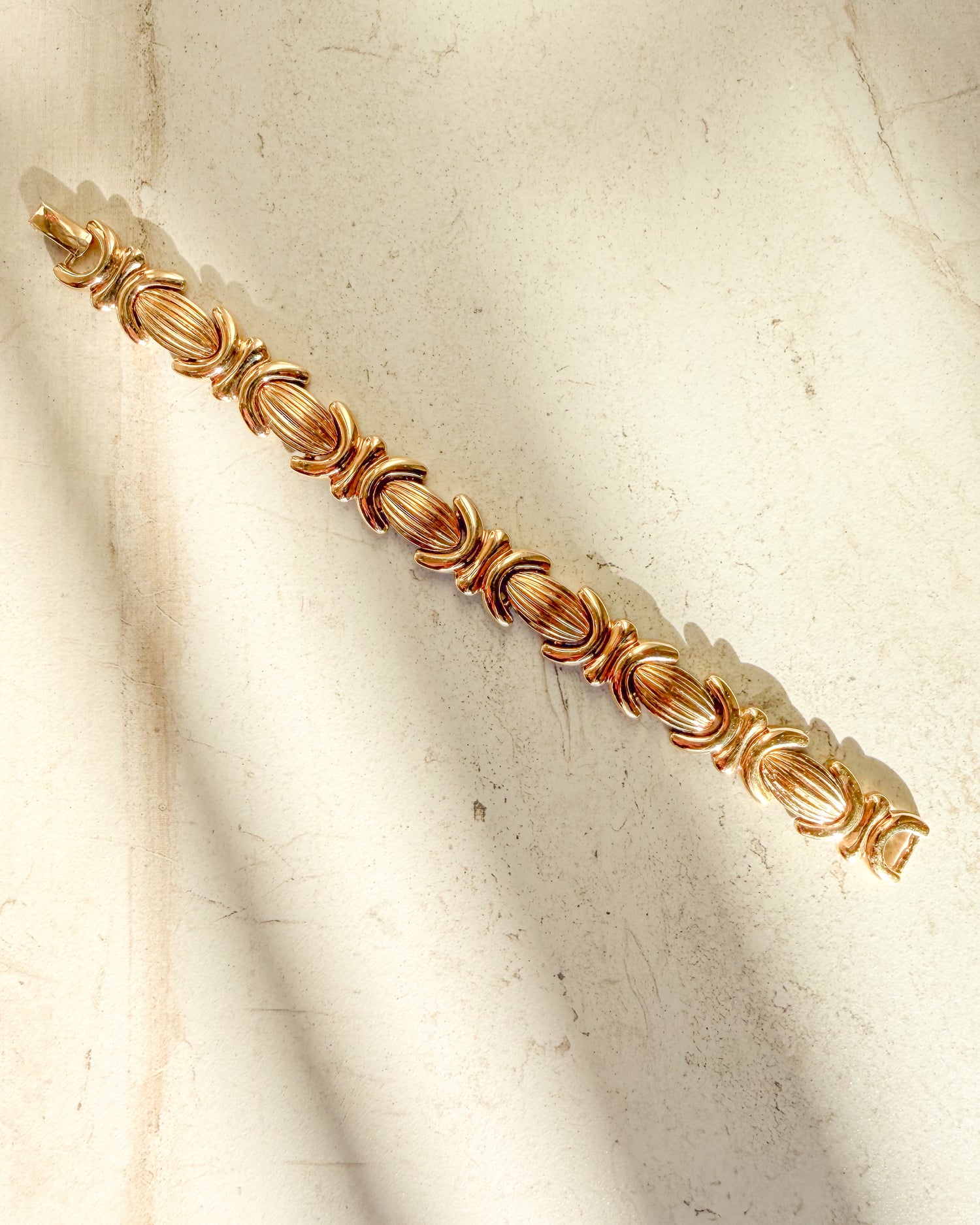 Vintage Gold Link Bracelet 7.5in