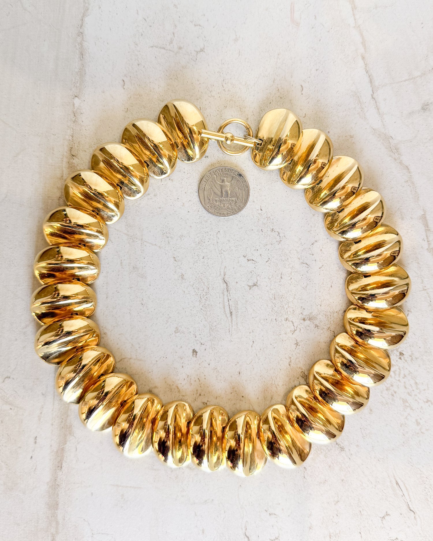 Vintage Signed GOLDEN Chunky Necklace