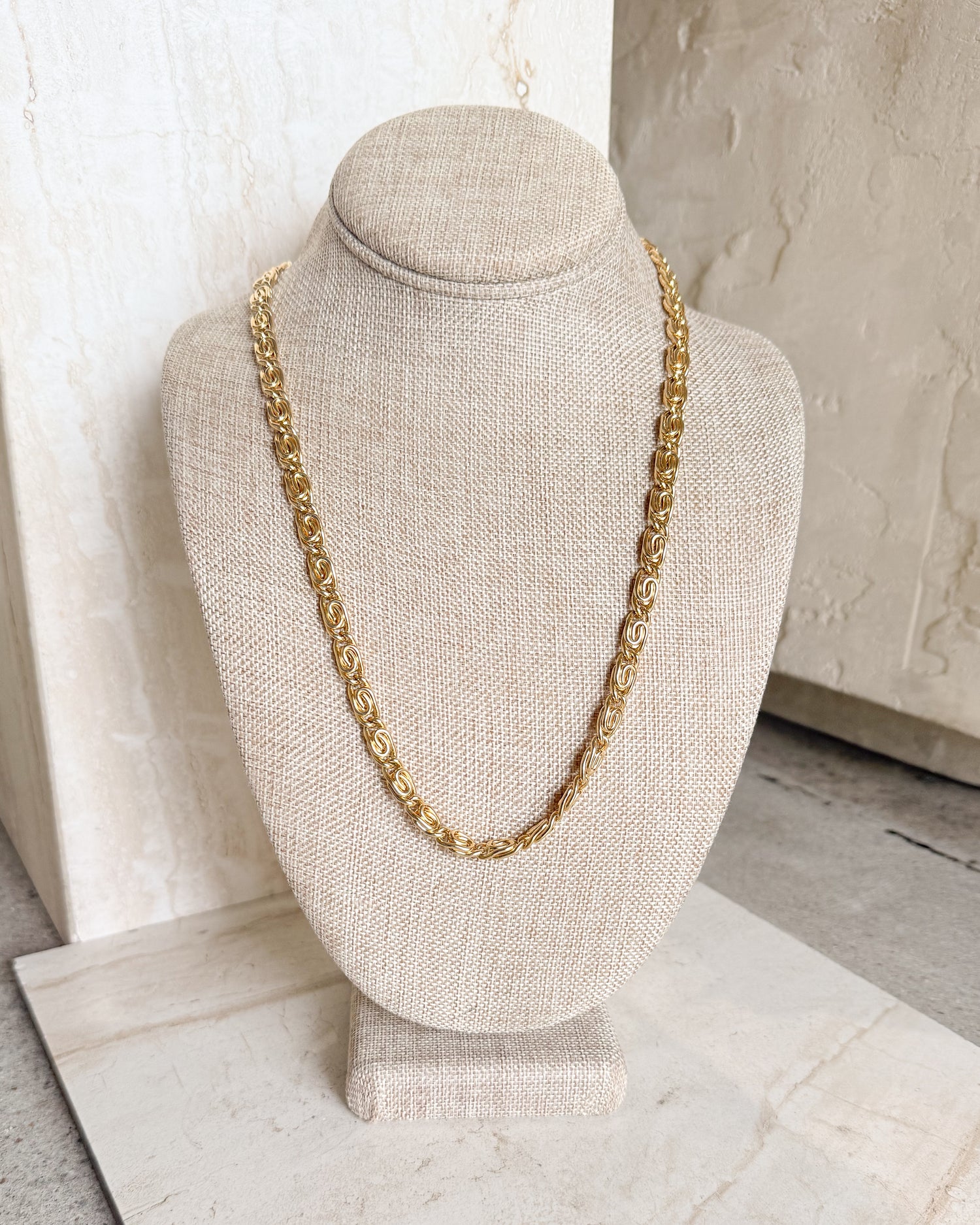 Vintage Gold Byzantine Chain Necklace