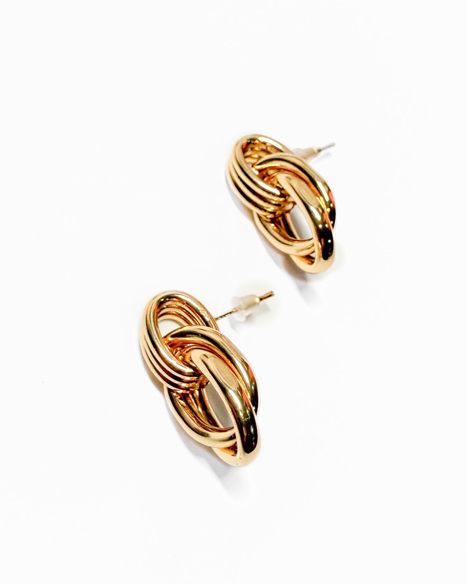 Gold Mia Drop Stud Earrings