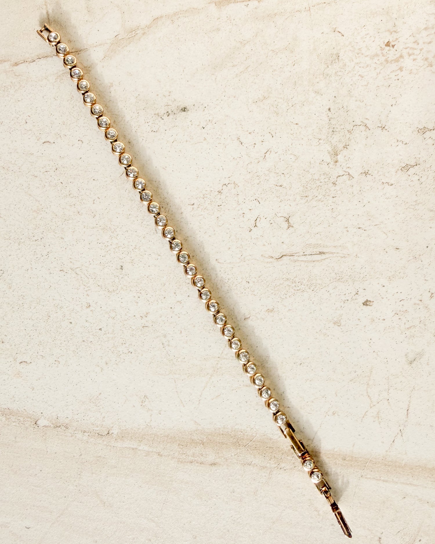 Vintage Circular Crystal Tennis Bracelet With Adjustable clasp