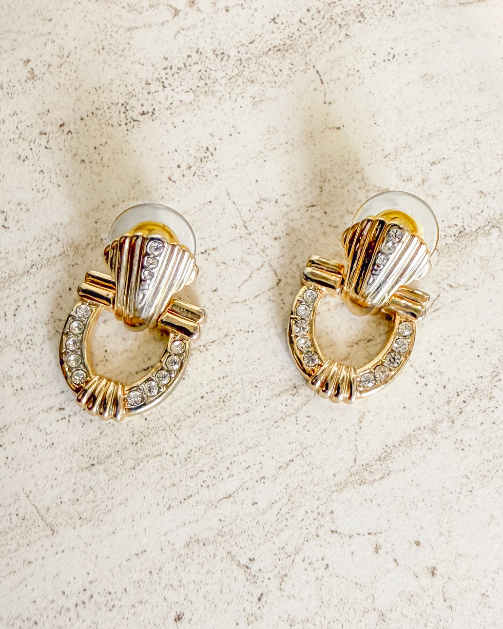 Vintage Embellished Door Knocker Earrings