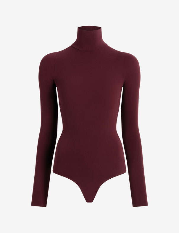 Ballet Long Sleeve Turtleneck Bodysuit Raisin