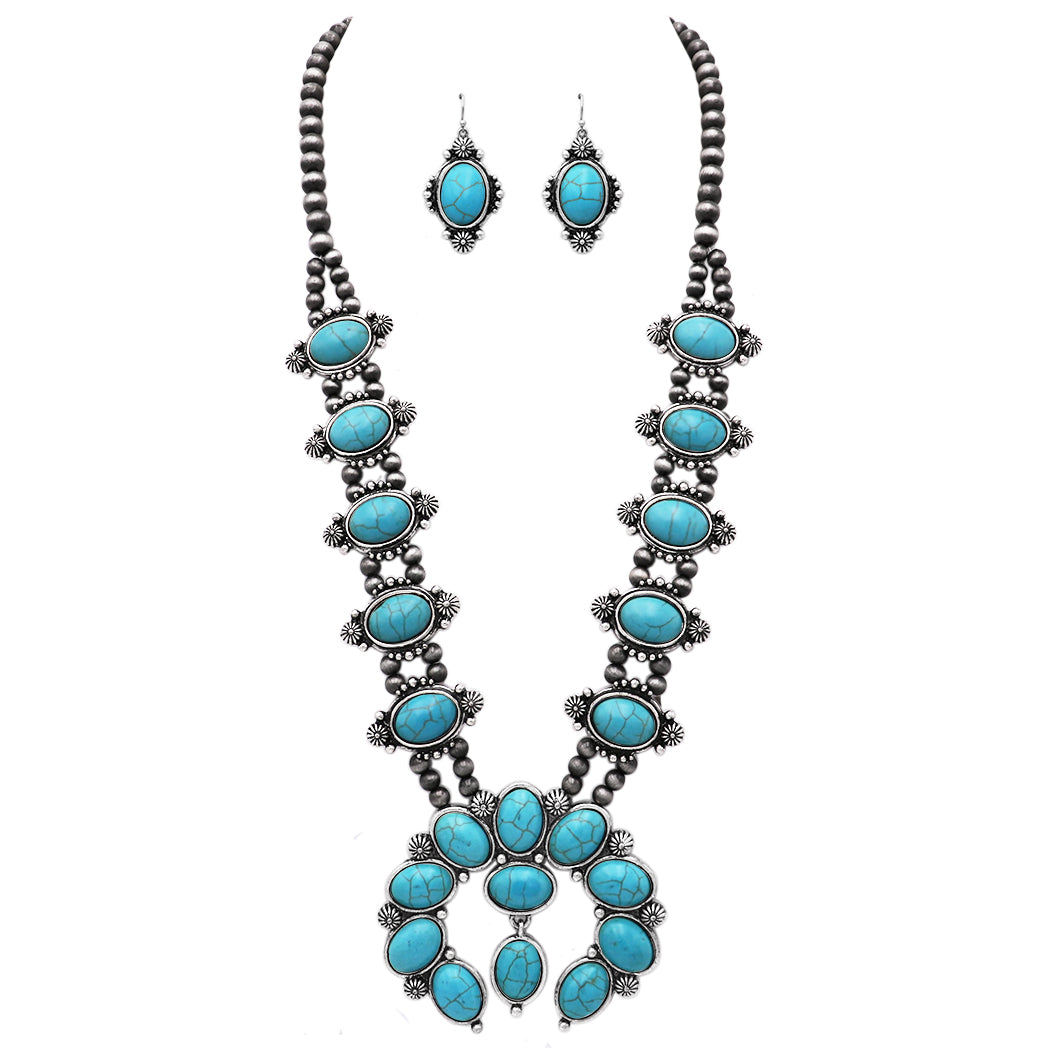 Western Stone Concho Necklace