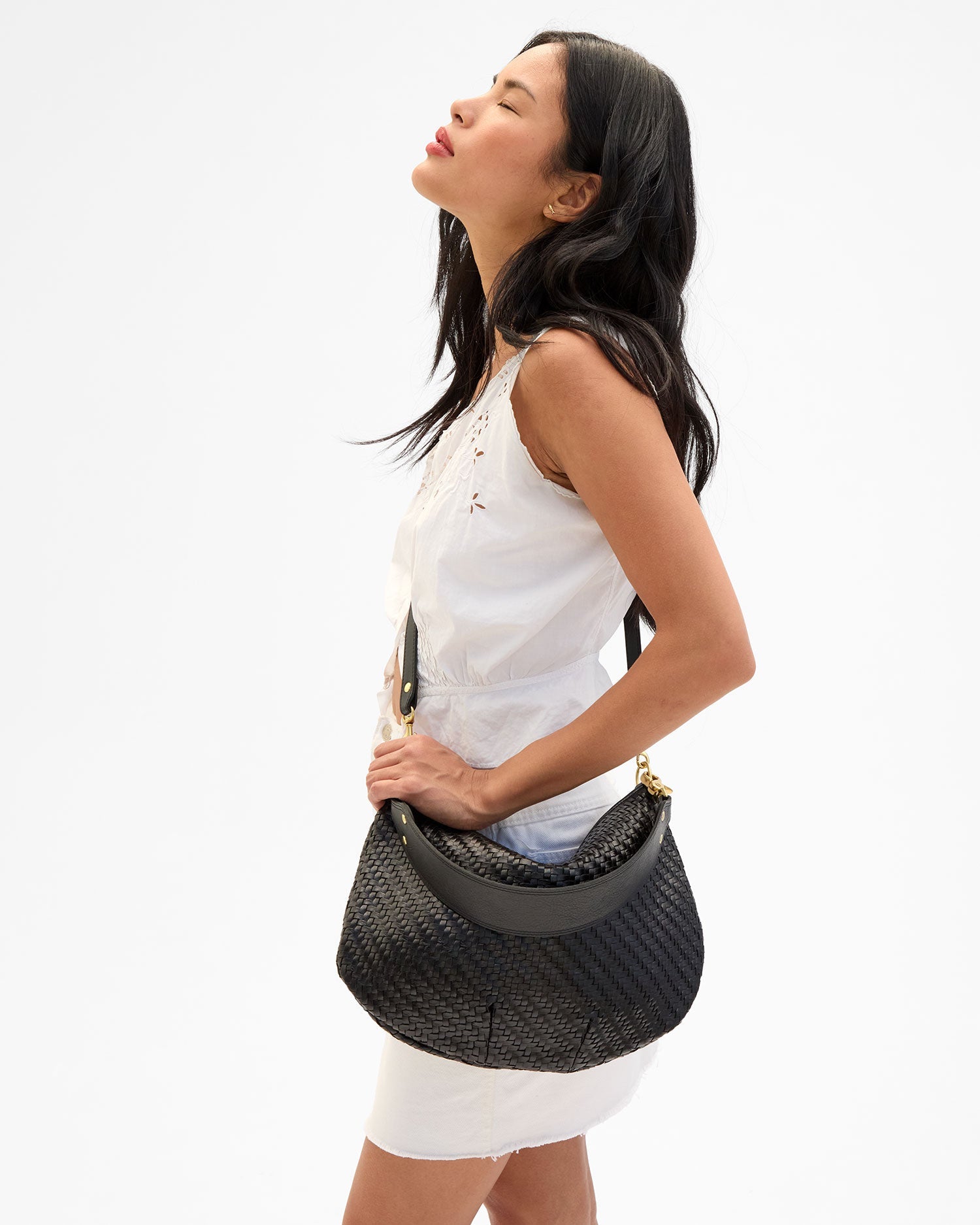Moyen Messenger Black Woven Zig Zag