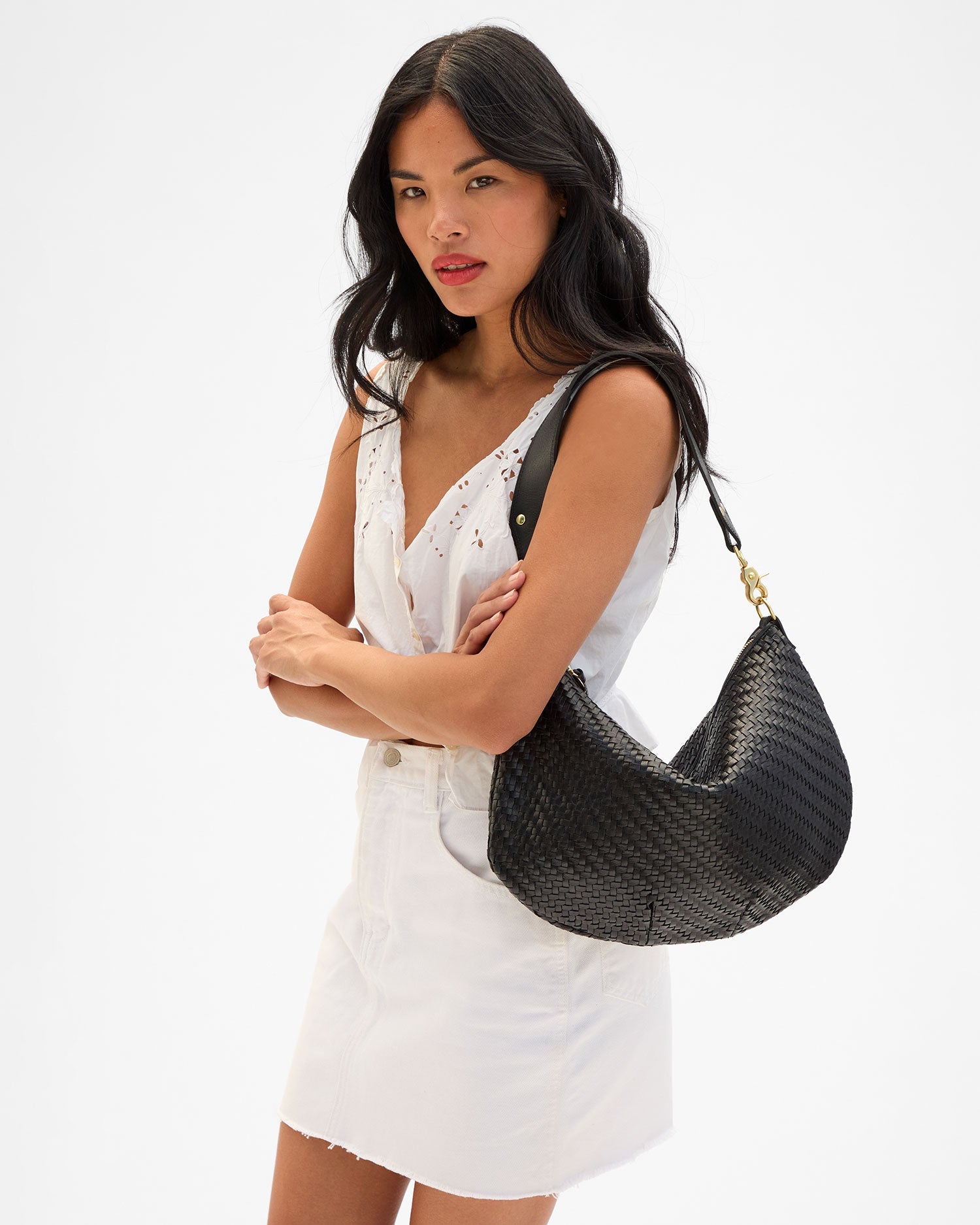 Moyen Messenger Black Woven Zig Zag