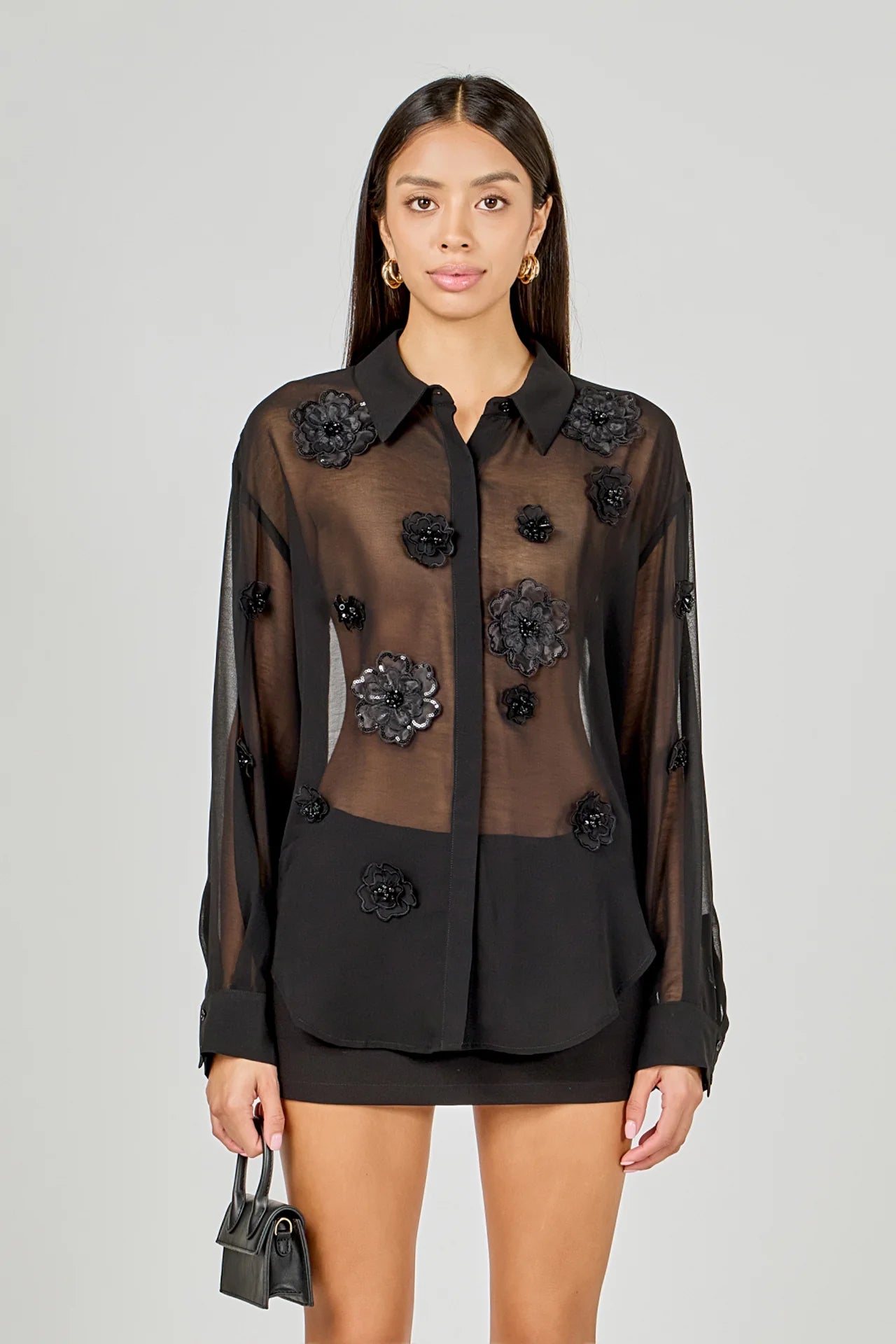 Floral Detail Shirt Blouse