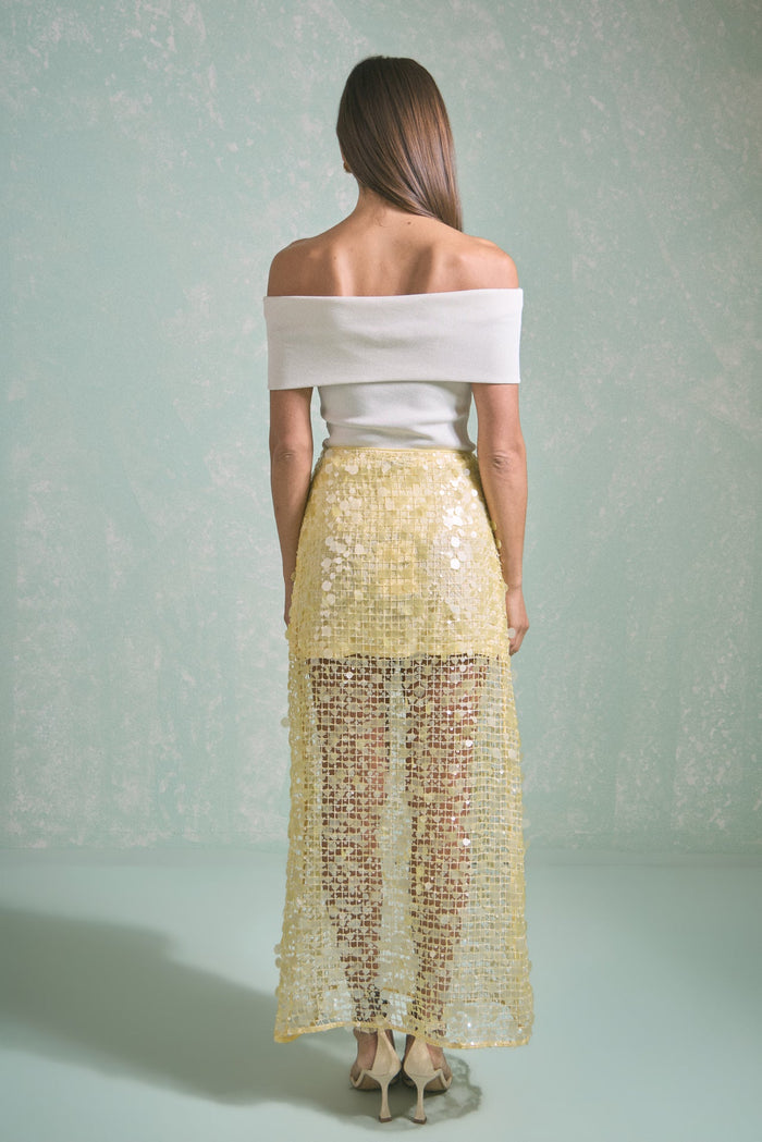 Sequin Mesh Maxi Skirt