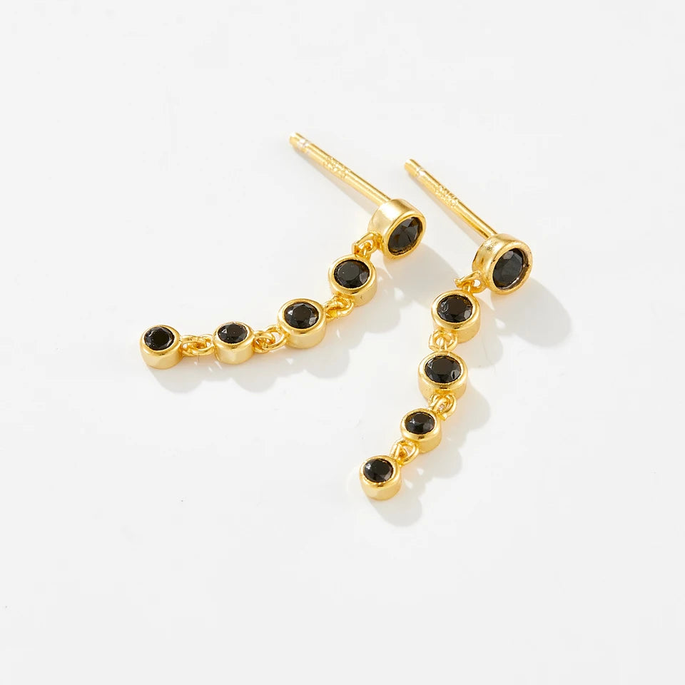 CZ Poppy Tennis Drop Stud Earrings waterproof