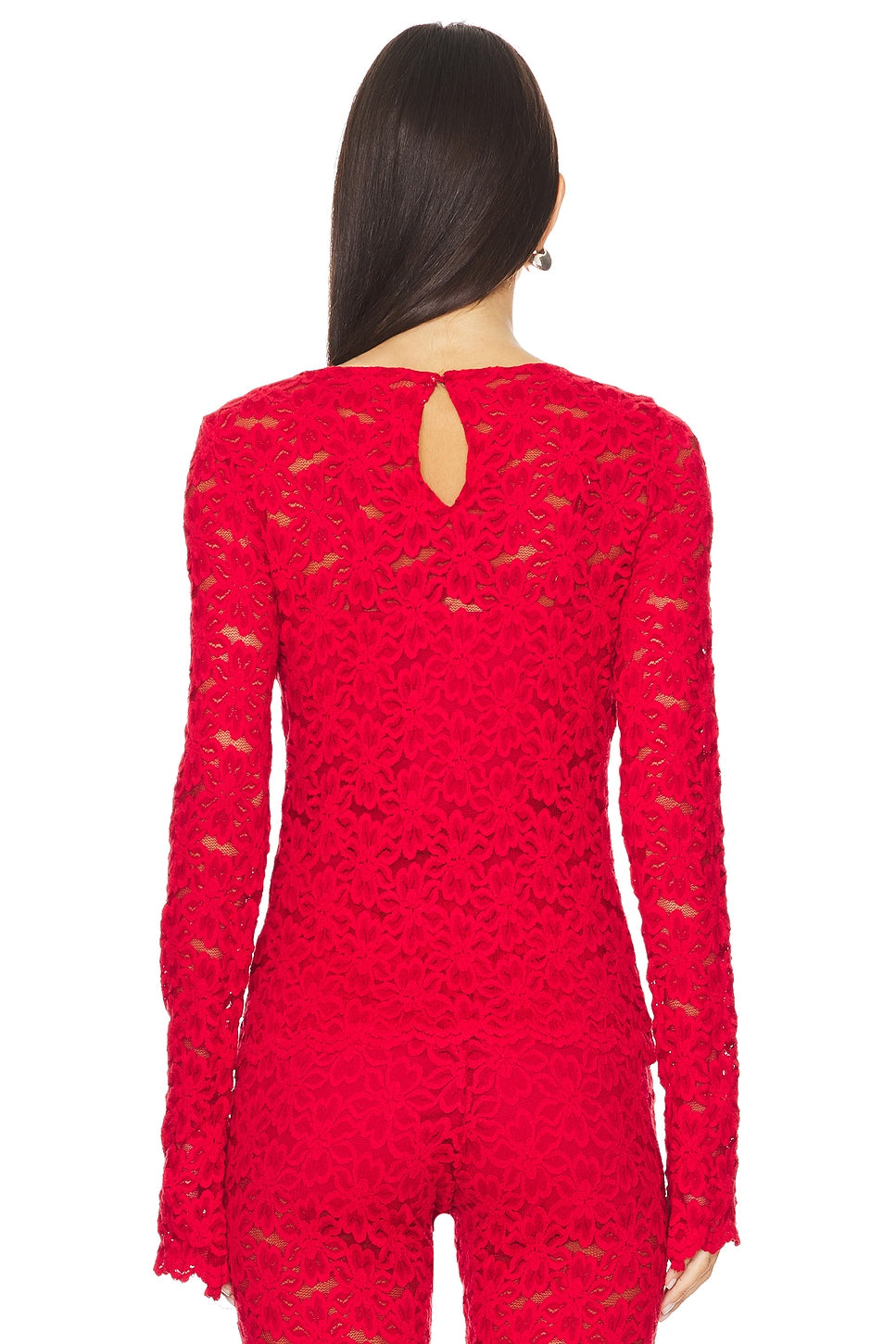 Bowie Top Radiant Red Lace